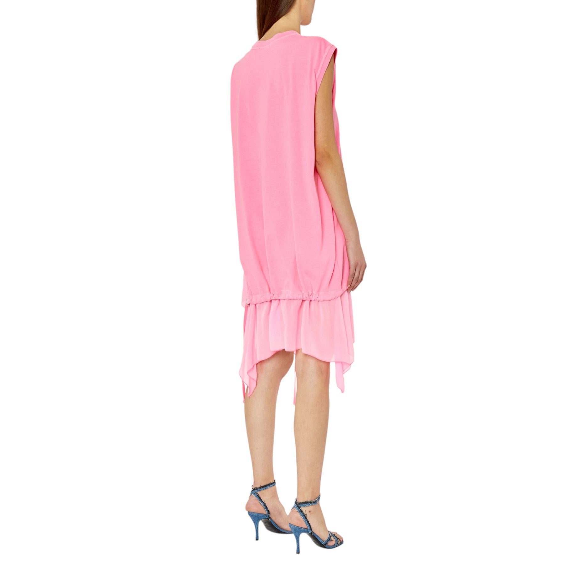 Diesel D-ROLLETY Womens Dress Summer Party Wear Sleeveless Abito Dress Hot Pink