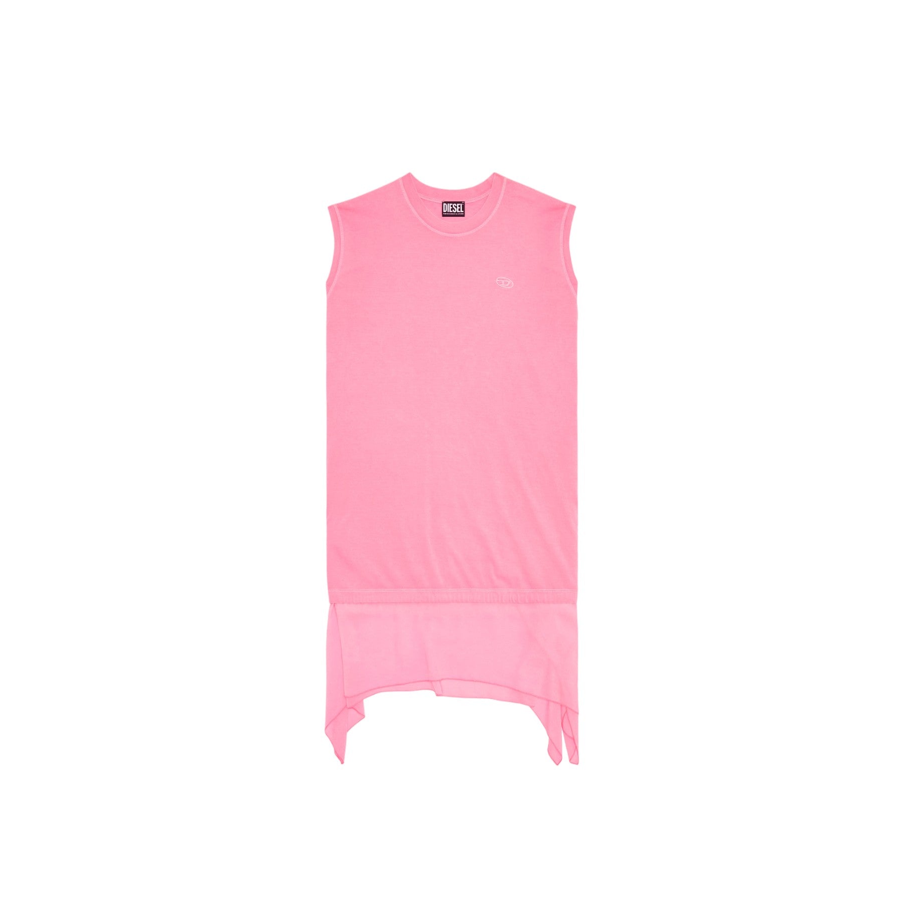 Diesel D-ROLLETY Womens Dress Summer Party Wear Sleeveless Abito Dress Hot Pink