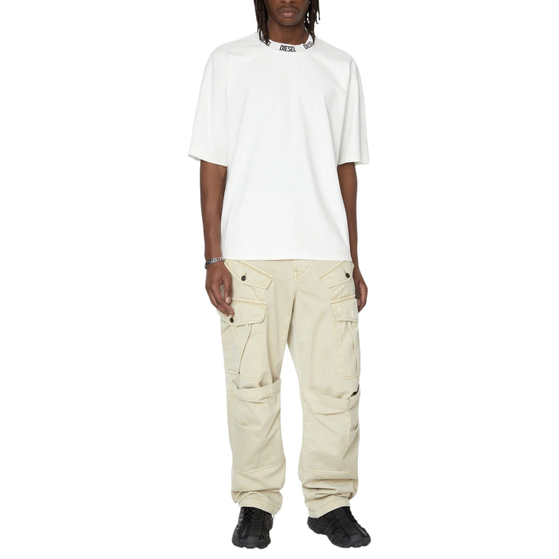 DIESEL T VOLKOVER Mens Oversized T Shirts Short Sleeve Casual Summer Cotton Tee