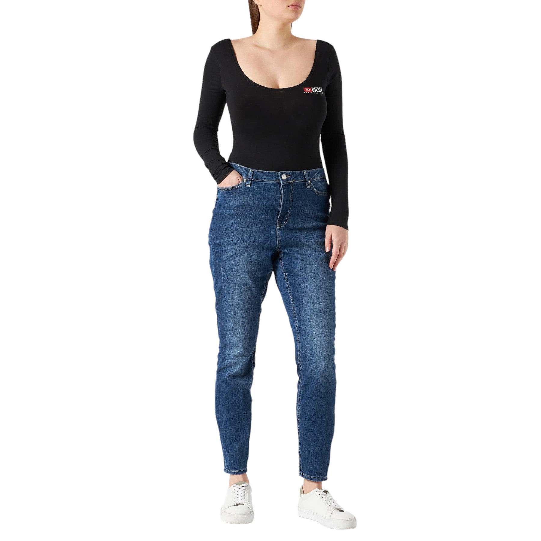 Diesel UFTK-BODY-LS-UW Womens Bodysuits Stretchable Cotton One Piece Swimsuits