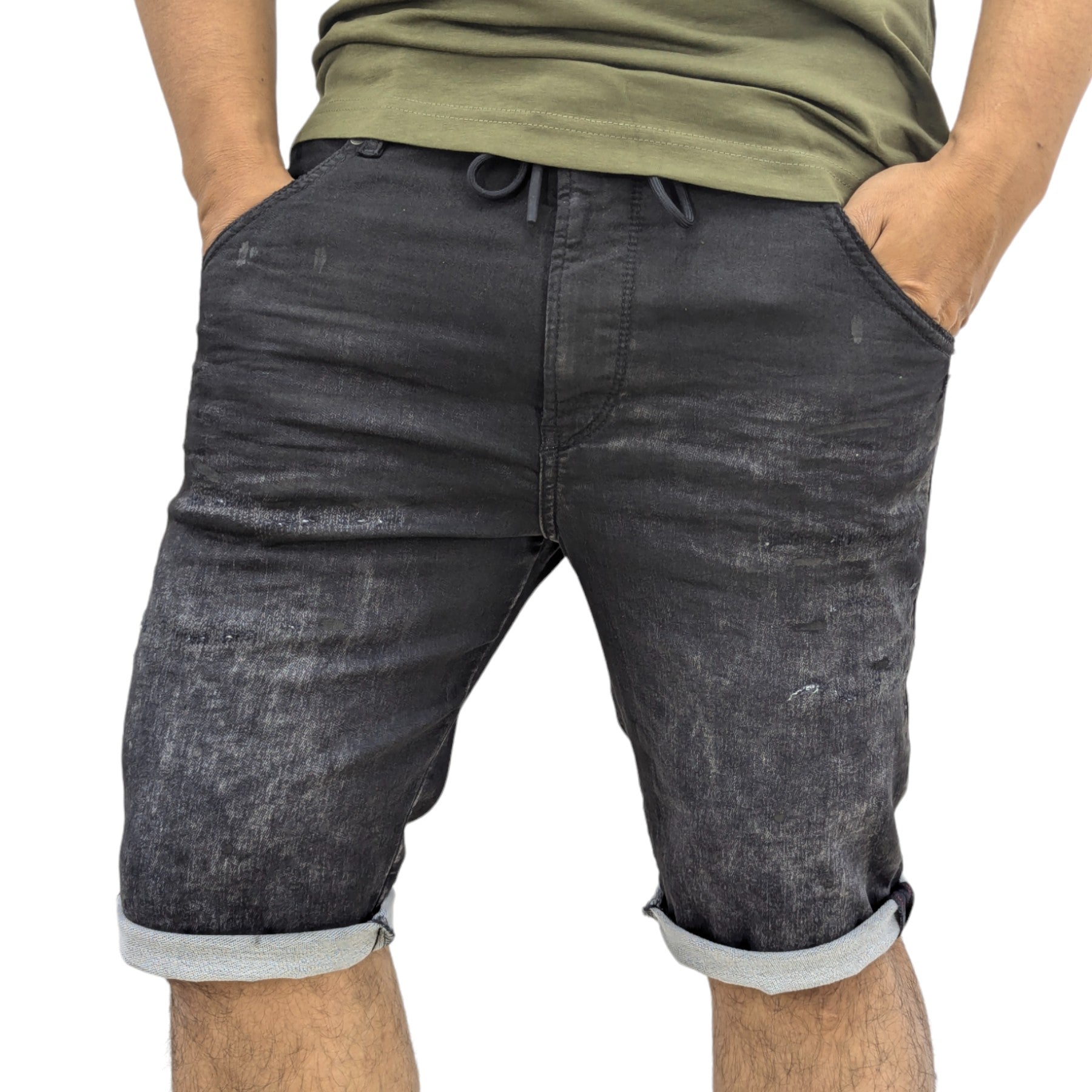 Diesel D KROOSHORT Mens Denim Shorts Casual Elasticated Waist Jogg Jeans Shorts