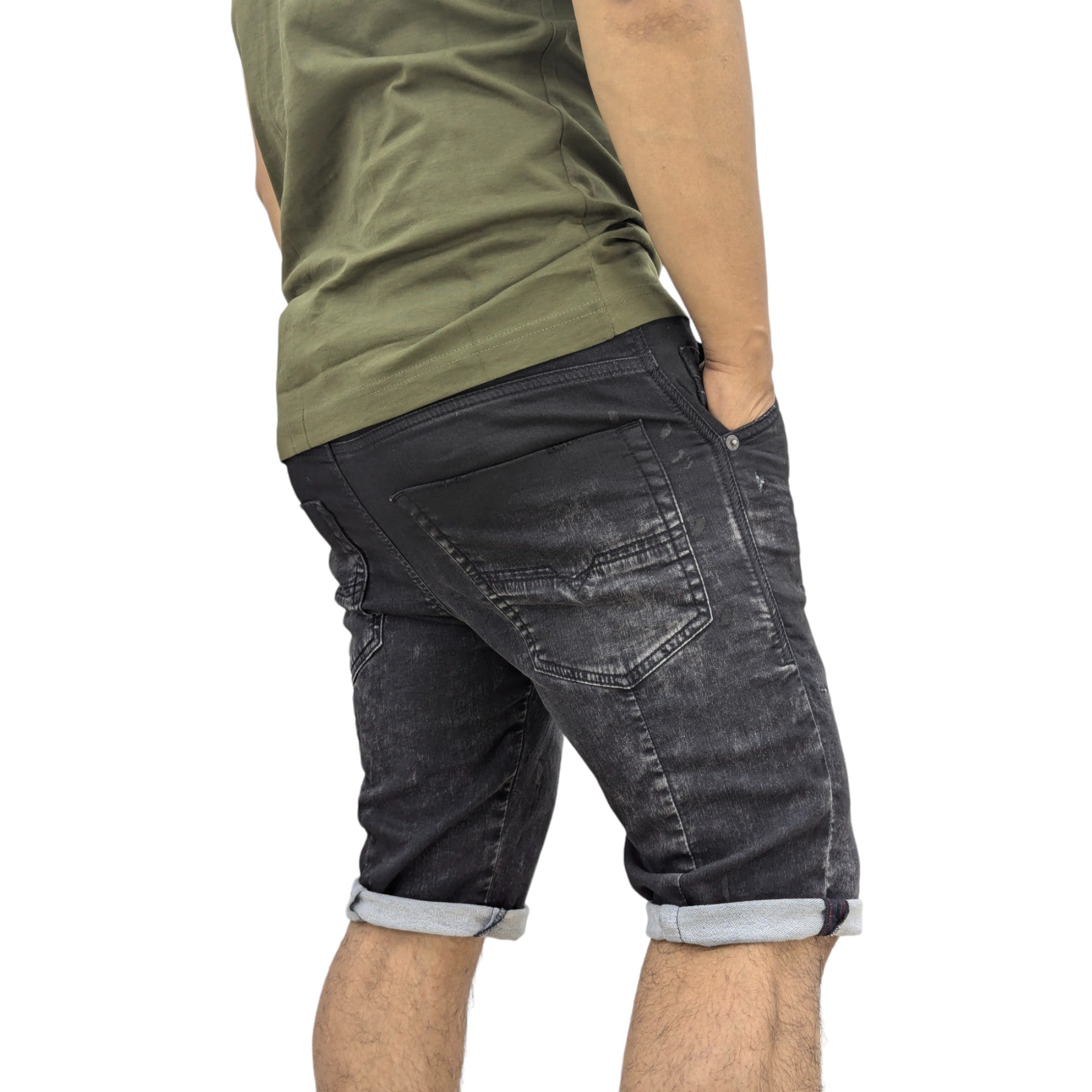 Diesel D KROOSHORT Mens Denim Shorts Casual Elasticated Waist Jogg Jeans Shorts