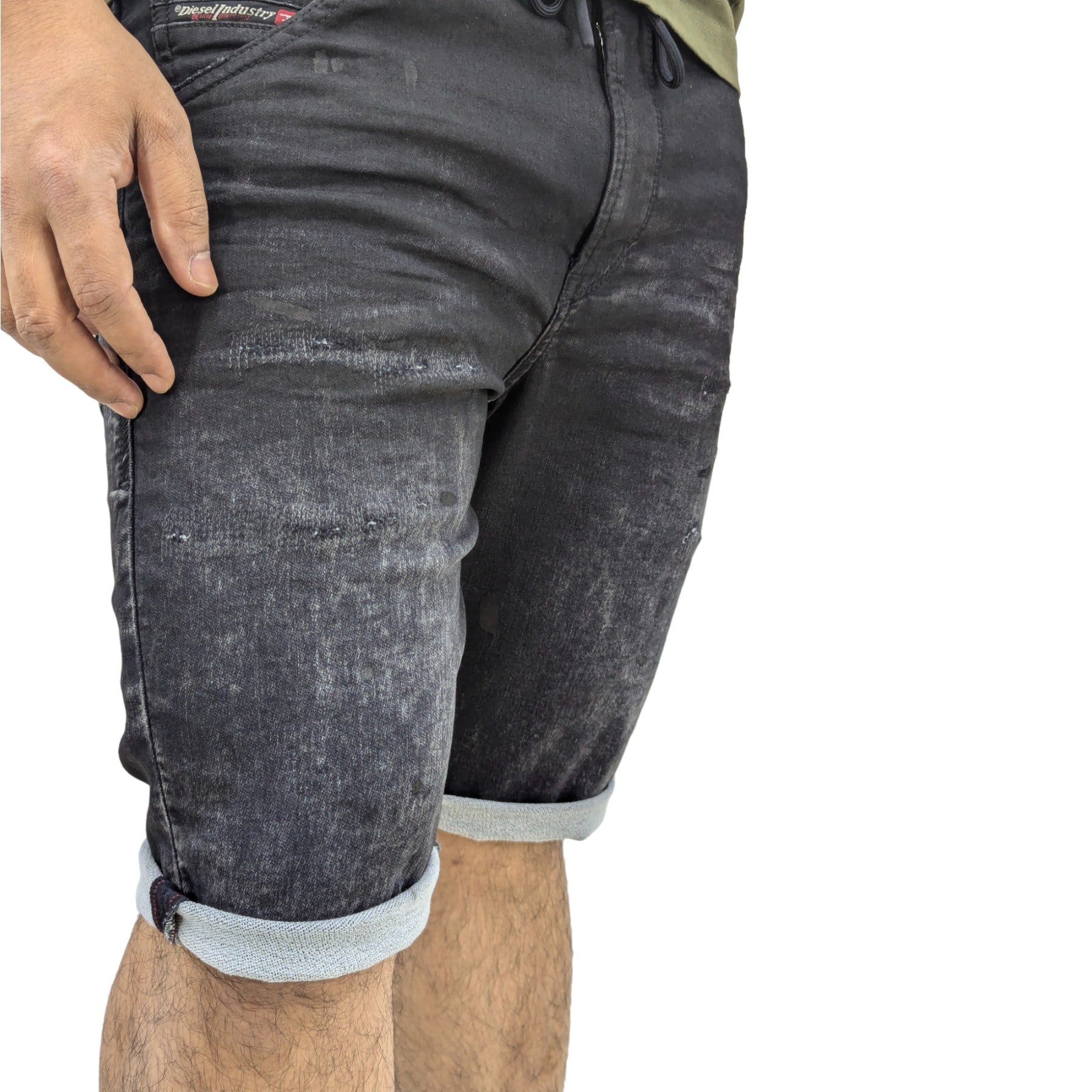 Diesel D KROOSHORT Mens Denim Shorts Casual Elasticated Waist Jogg Jeans Shorts