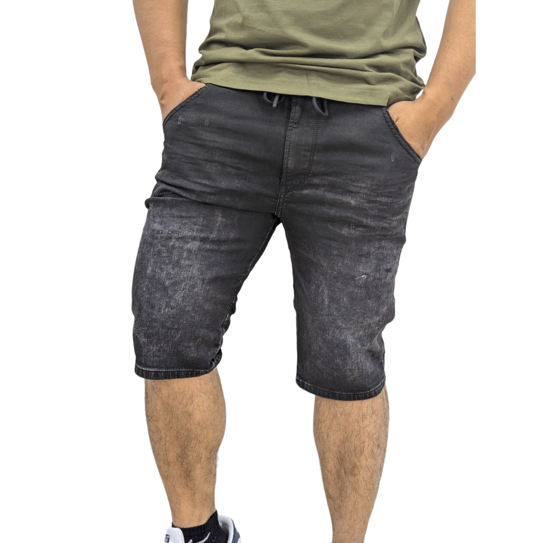 Diesel D KROOSHORT Mens Denim Shorts Casual Elasticated Waist Jogg Jeans Shorts