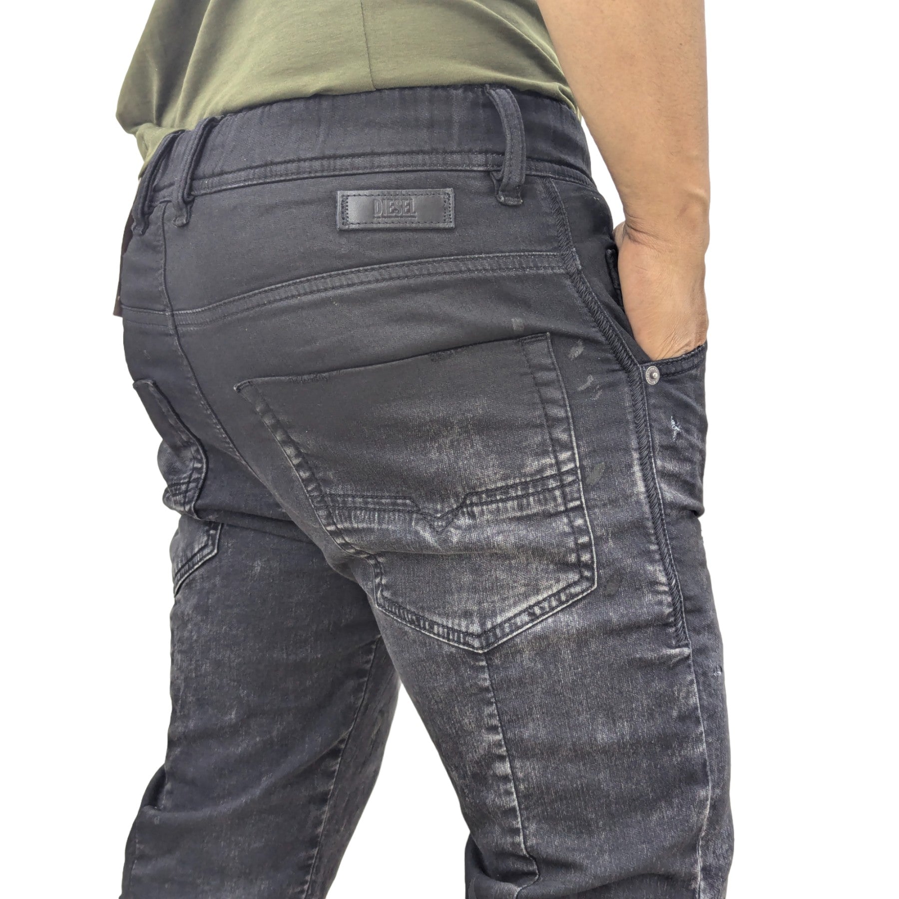 Diesel D KROOSHORT Mens Denim Shorts Casual Elasticated Waist Jogg Jeans Shorts