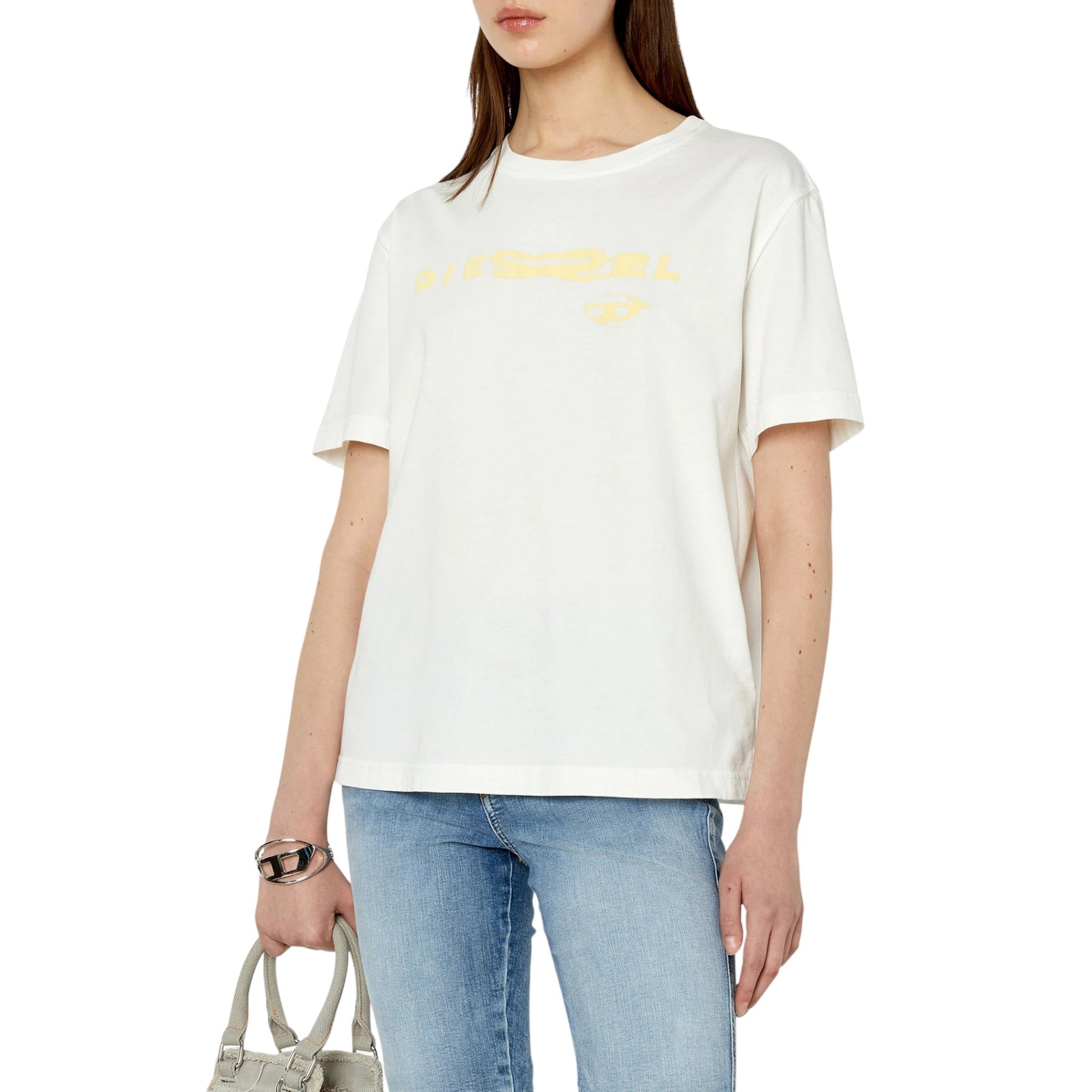 DIESEL T-DANNY Womens Oversize T Shirts Crew Neck Casual Short Sleeve Summer Tee