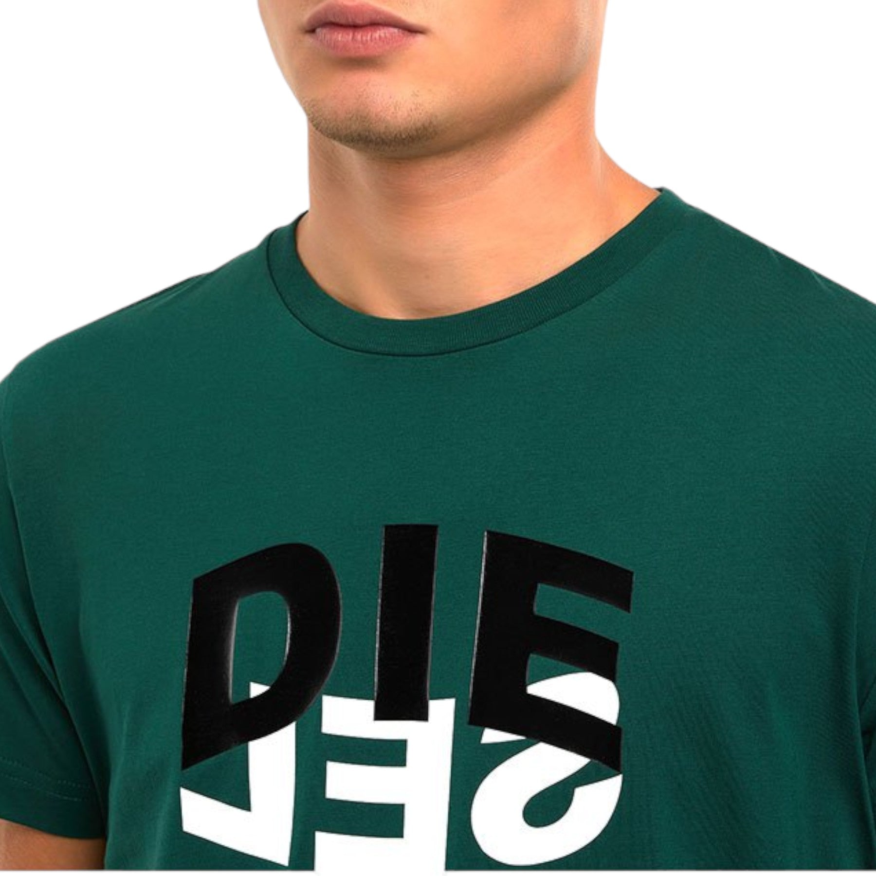 DIESEL T-DIEGOS-N22 Mens T Shirts Bicolour Logo Slim Fit Short Sleeve Summer Tee