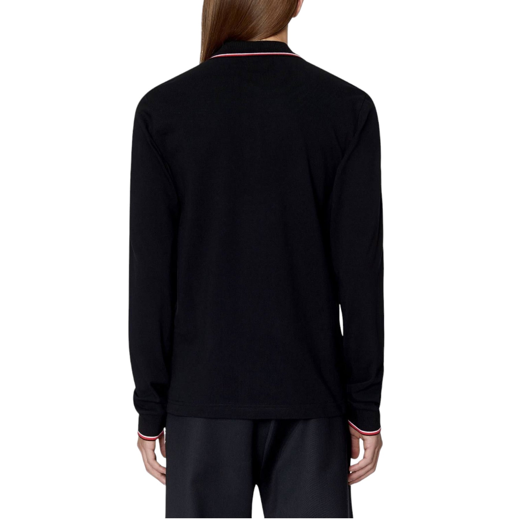 DIESEL T-SMITH-LS-D Mens Polo Shirt Long Sleeve Casual Summer Cotton Tee Black L