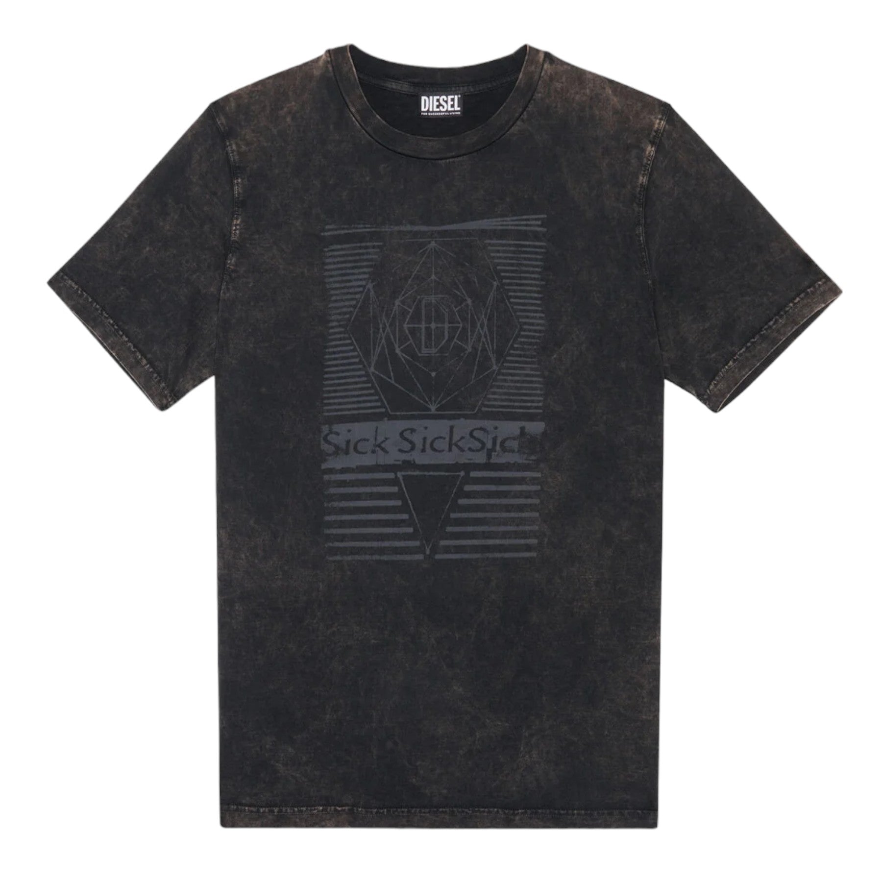 DIESEL T-Just-C7 Mens T Shirts Pigment Dyed Crew Neck Regular Fit Cotton Tee L