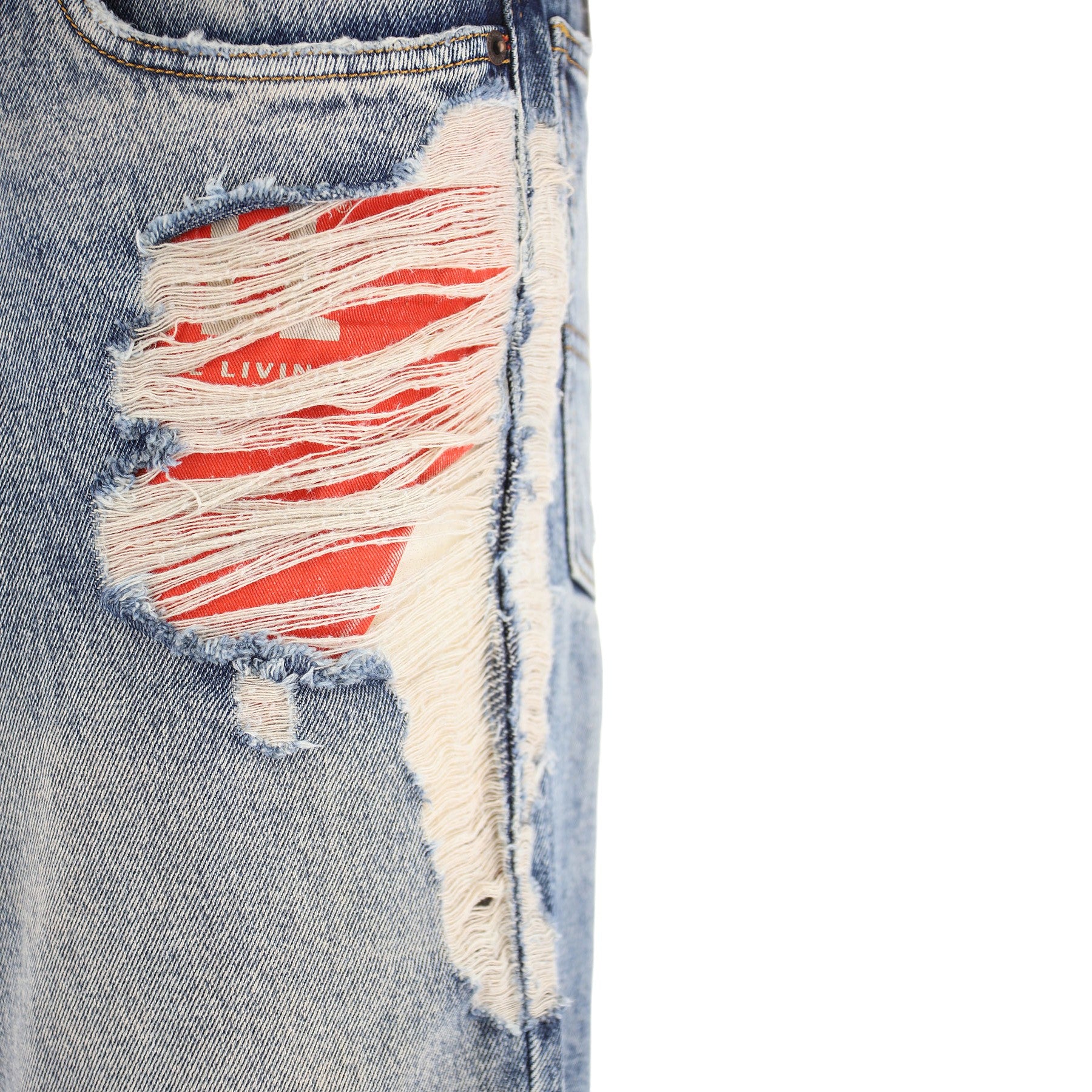 DIESEL 1955 Mens Denim Jeans Straight Leg High Waist Faded Ripped Denim Trousers