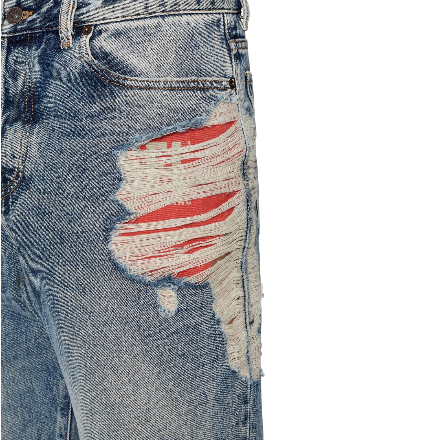 DIESEL 1955 Mens Denim Jeans Straight Leg High Waist Faded Ripped Denim Trousers