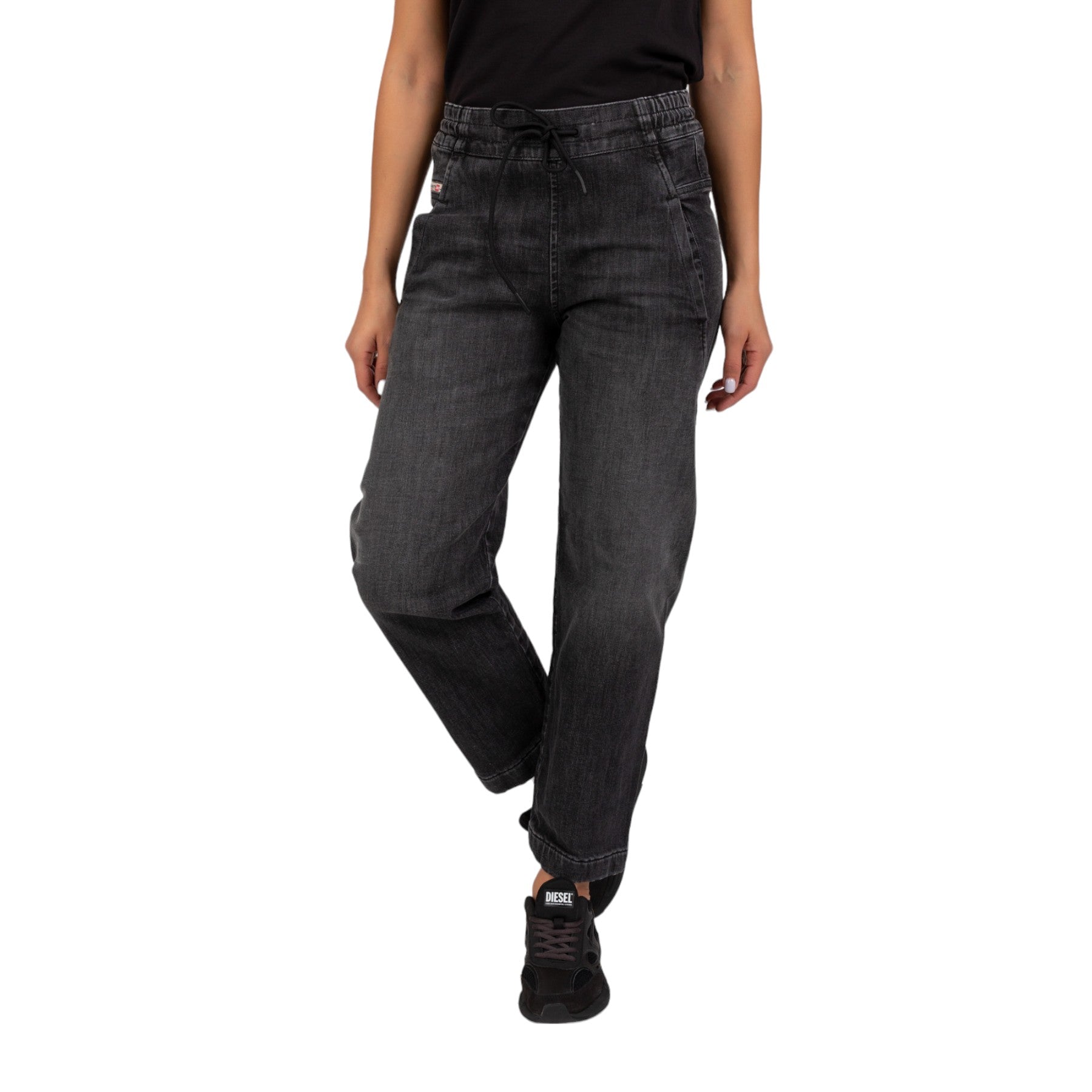 DIESEL D KRAILEY Womens Denim Jeans Relaxed Fit High Waist Sweat Jogg Pants W26