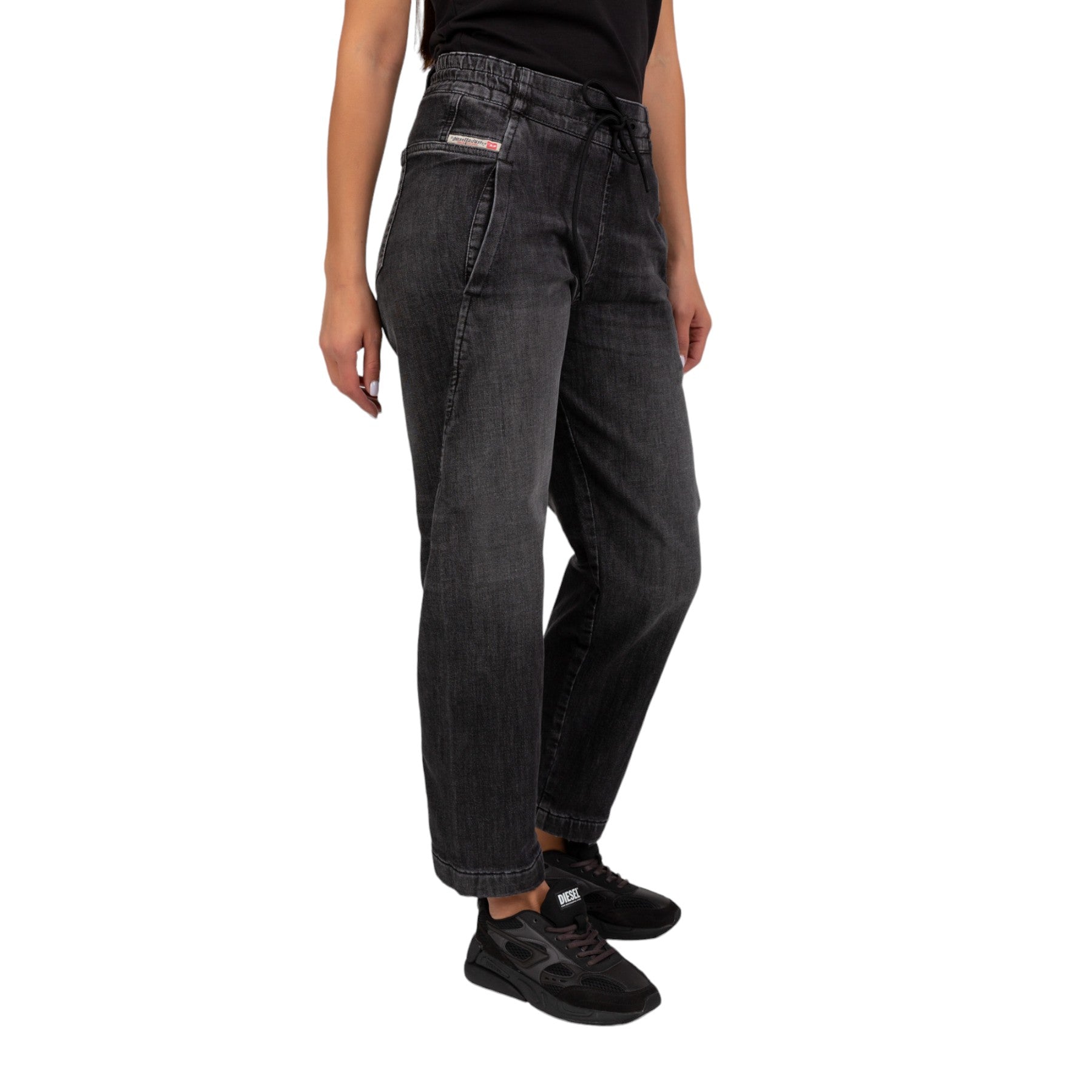 DIESEL D KRAILEY Womens Denim Jeans Relaxed Fit High Waist Sweat Jogg Pants W26