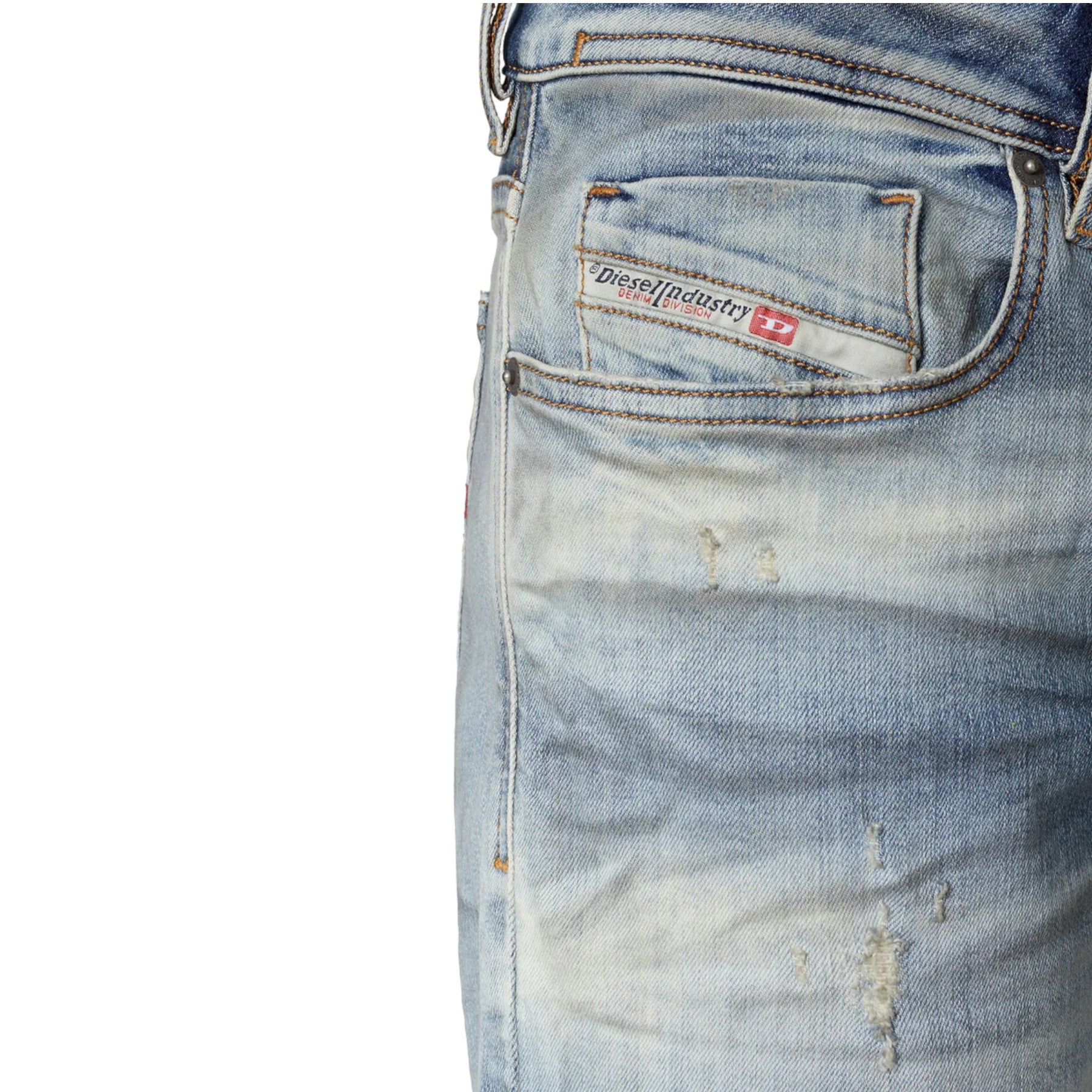 DIESEL 1979 Mens Denim Jeans Skinny Leg Low Waist Distress Stretch Cotton Pants