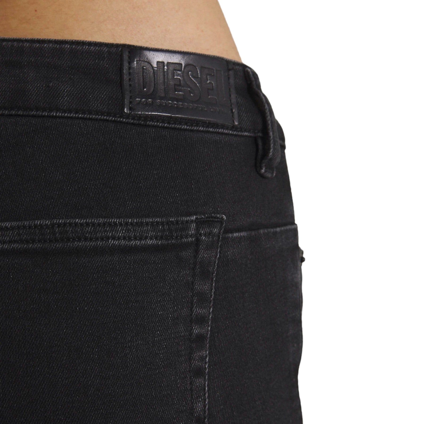 DIESEL BABHILA Womens Denim Jeans Slim Fit Stretch Tapered Leg Ladies Pant Black