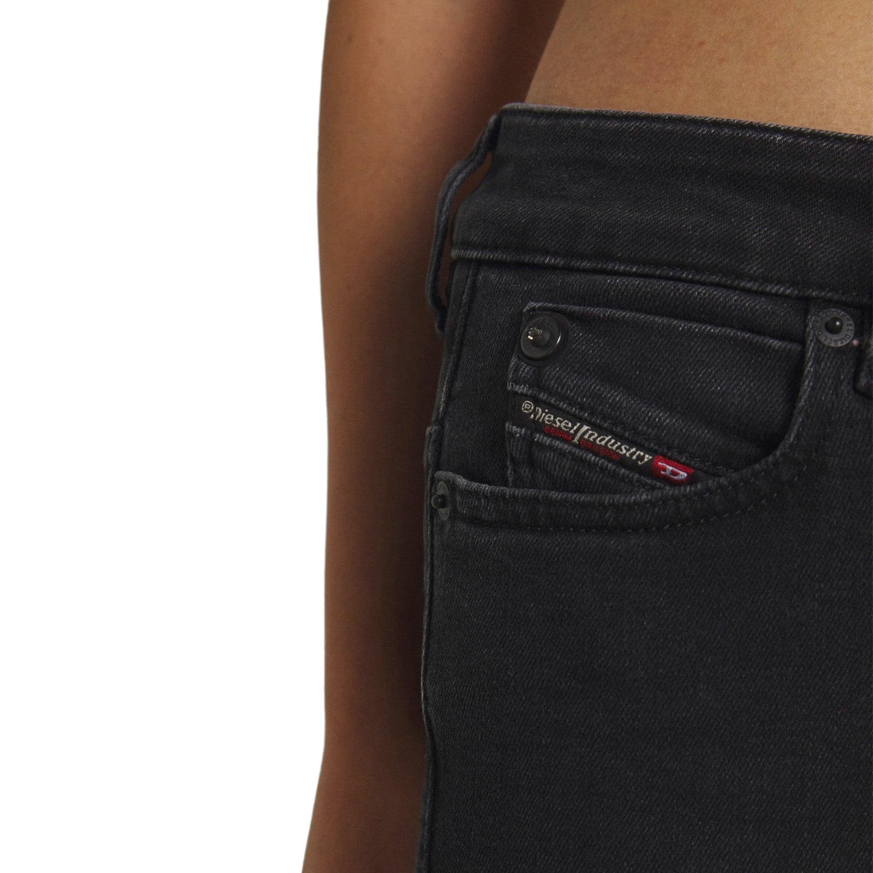 DIESEL BABHILA Womens Denim Jeans Slim Fit Stretch Tapered Leg Ladies Pant Black