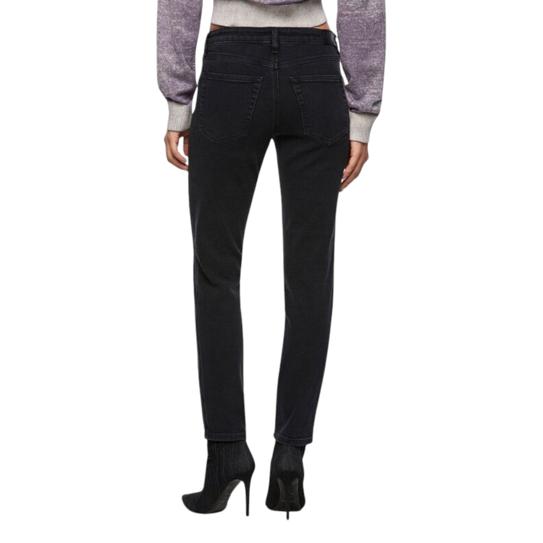 DIESEL BABHILA Womens Denim Jeans Slim Fit Stretch Tapered Leg Ladies Pant Black