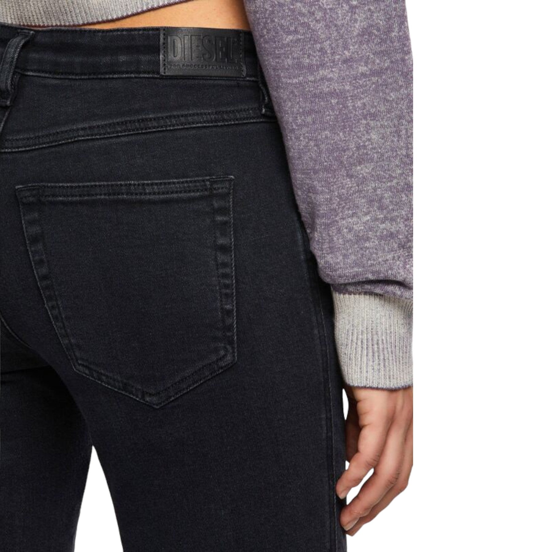 DIESEL BABHILA Womens Denim Jeans Slim Fit Stretch Tapered Leg Ladies Pant Black