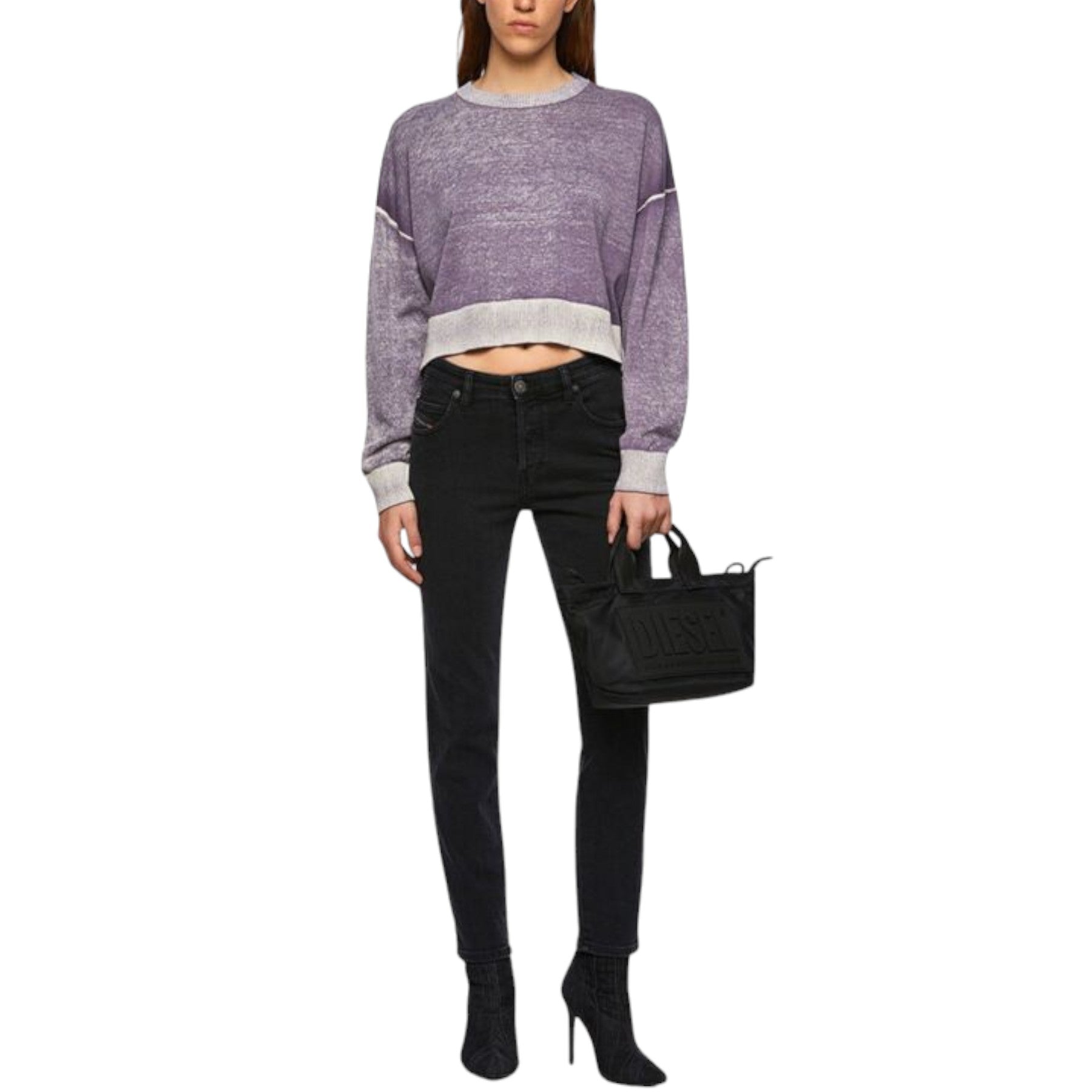 DIESEL BABHILA Womens Denim Jeans Slim Fit Stretch Tapered Leg Ladies Pant Black