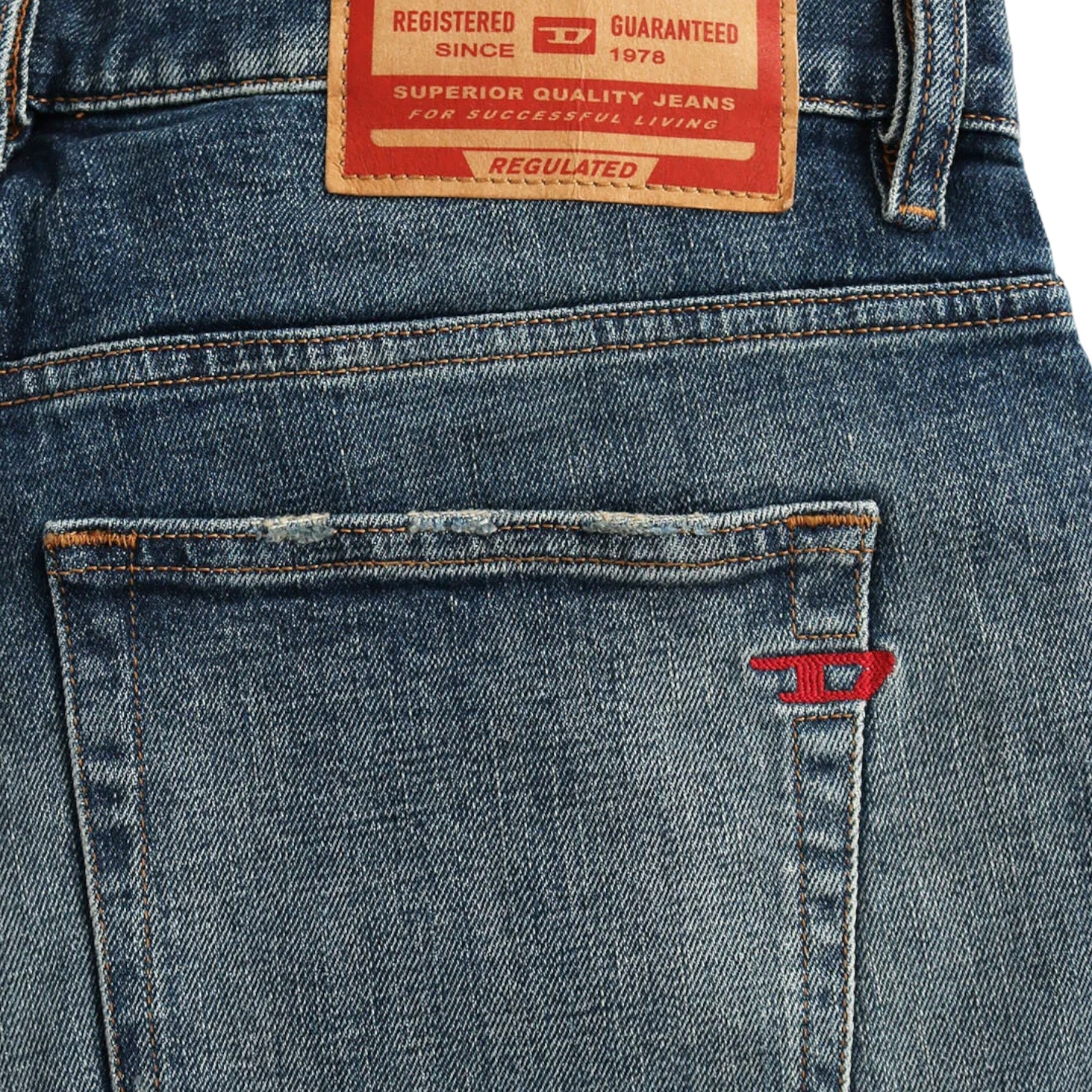 DIESEL 2020 D-VIKER R078R Mens Denim Jeans Regular Fit Straight Cotton Pants W30