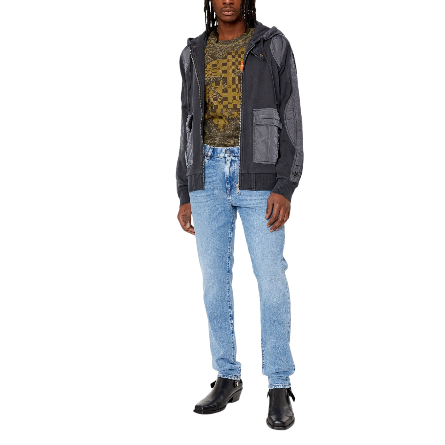 DIESEL 2019 D-STRUKT 09B92 Mens Denim Jeans Slim Fit Tapered Stretch Cotton Pant