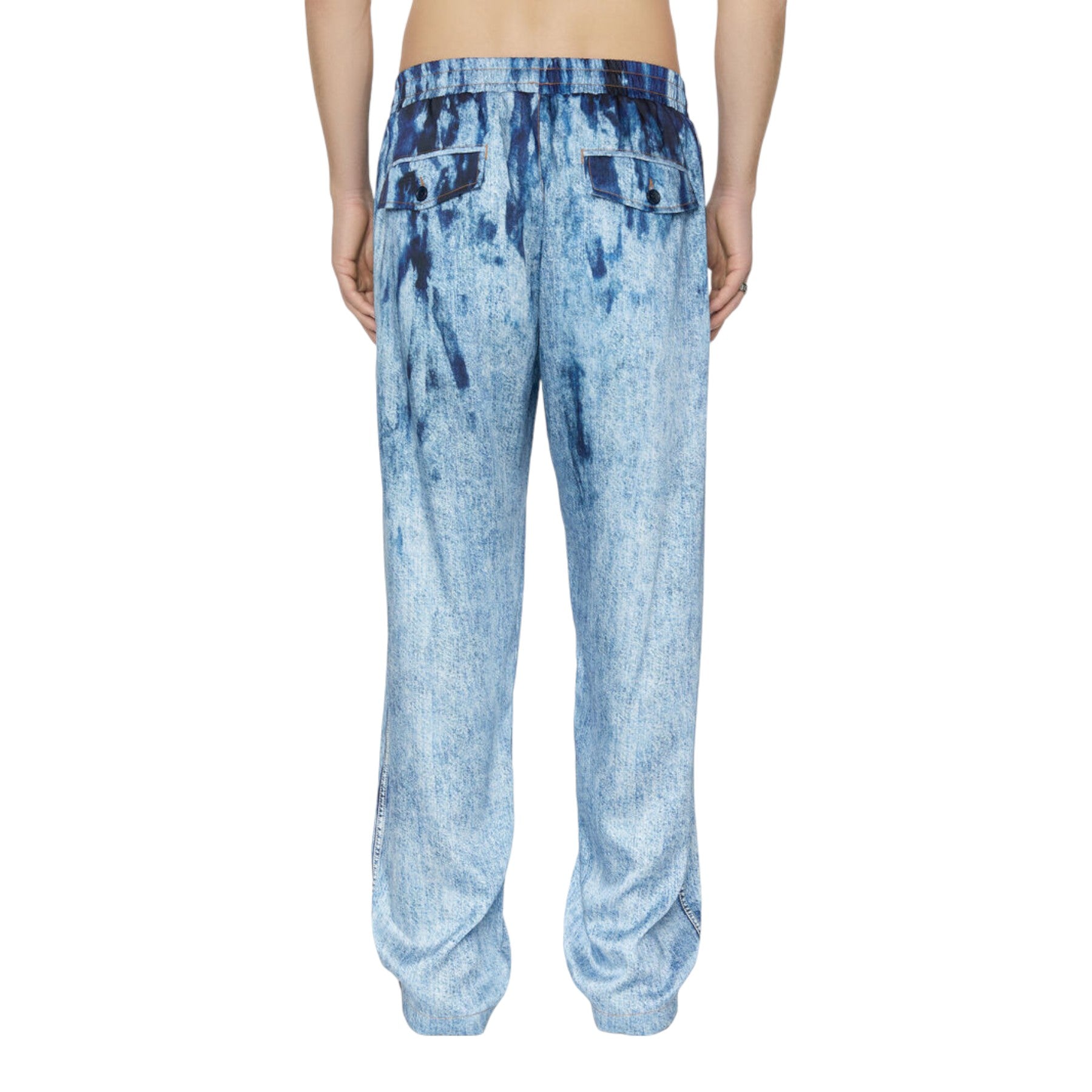 DIESEL P-Tool-Den Mens Jeans Straight Leg Regular Fit Print Denim Trousers Pants
