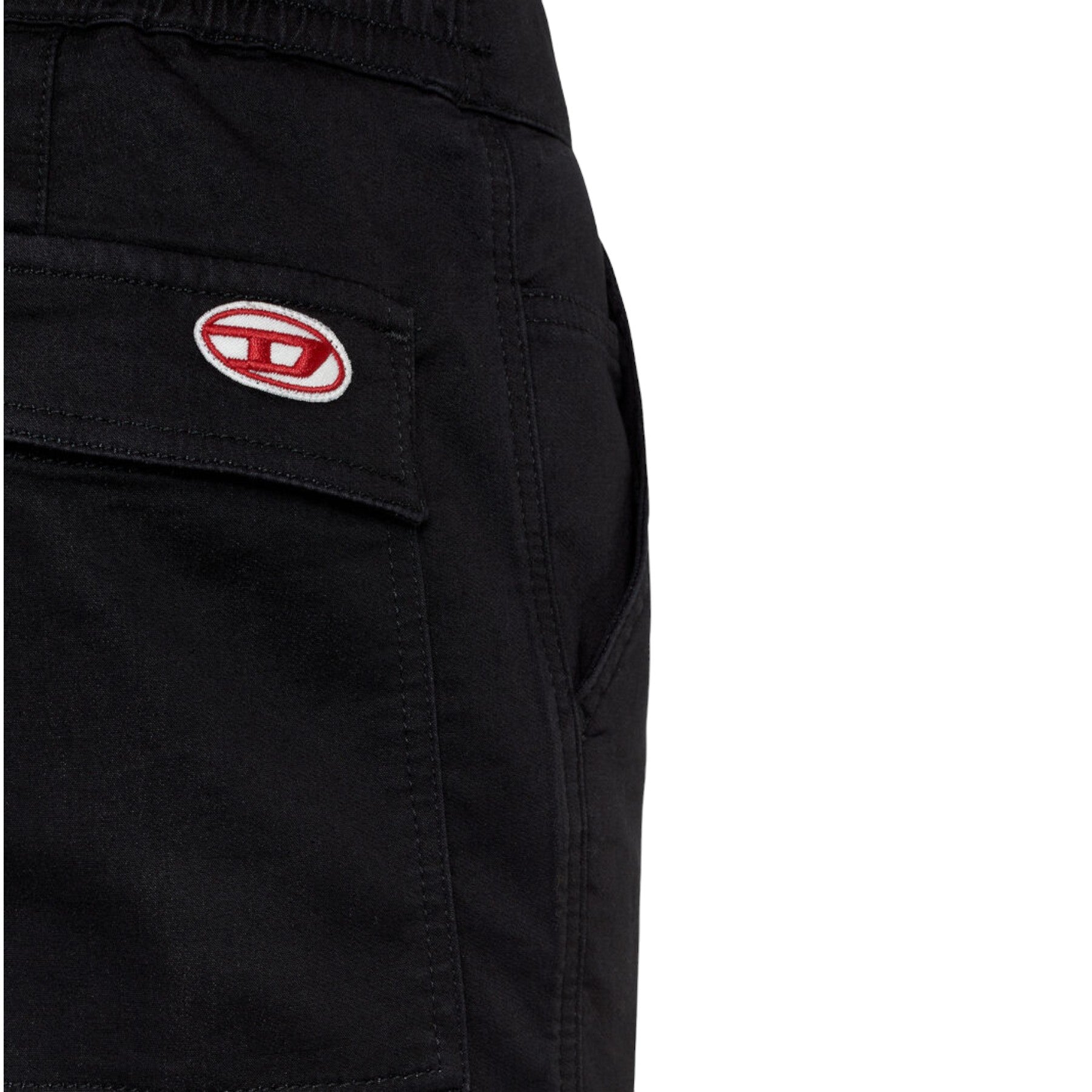 DIESEL D KROOLEY  Mens Cargo Jeans Straight Leg Sweat Jogg Jeans Black Trousers