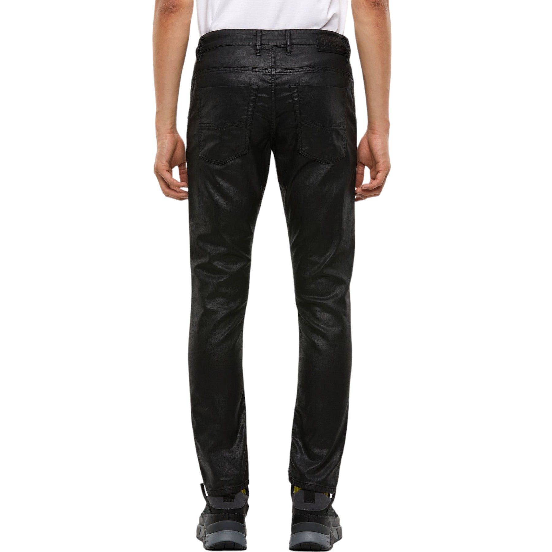 DIESEL KROOLEY Mens Denim Jogg Jeans Hight Waist Coated Black Stretch Trousers