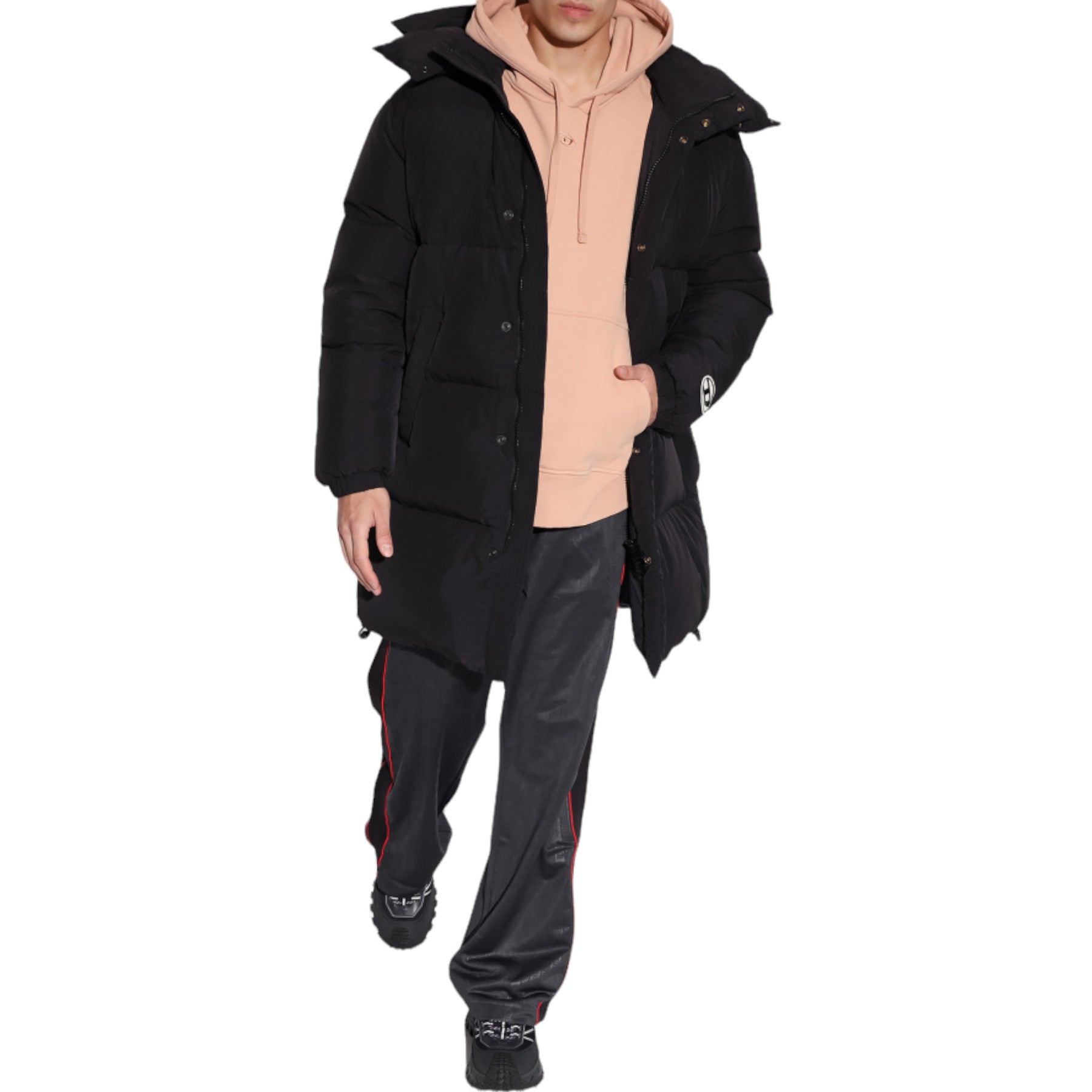 DIESEL P-MEKANIS 0BHAT Mens Trousers Monogram Printed Straight Leg Navy Blue