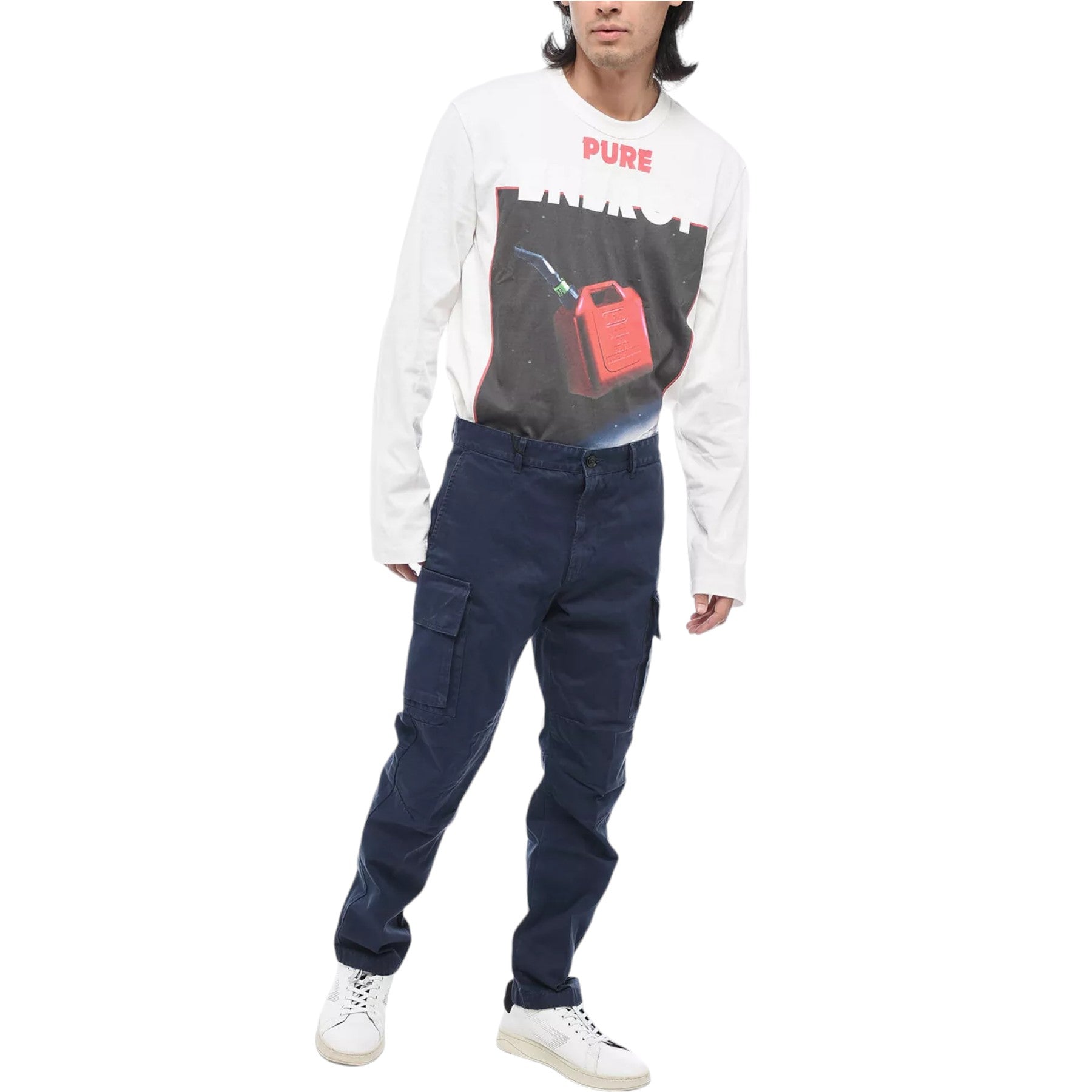 DIESEL P-COR-EMBNEW Mens Cargo Pants Slim Fit Tapered Leg Cotton Bottom Trouser