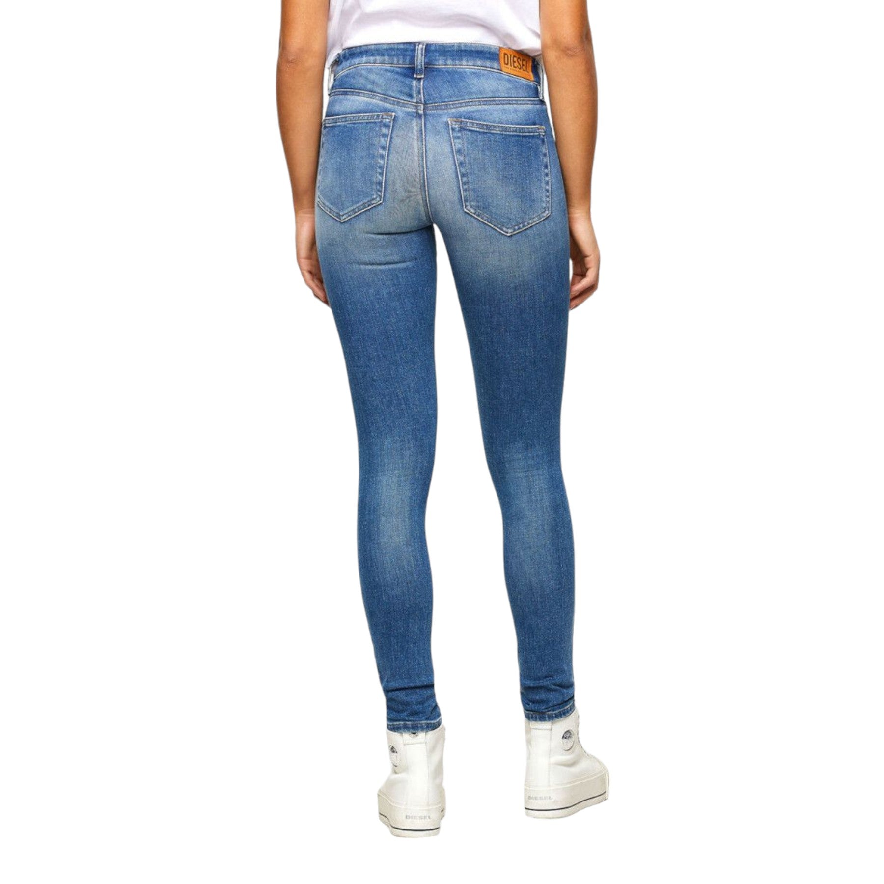 DIESEL Slandy 009QS Womens Denim Jeans Stretch Super Slim Fit Skinnny Jeans Blue