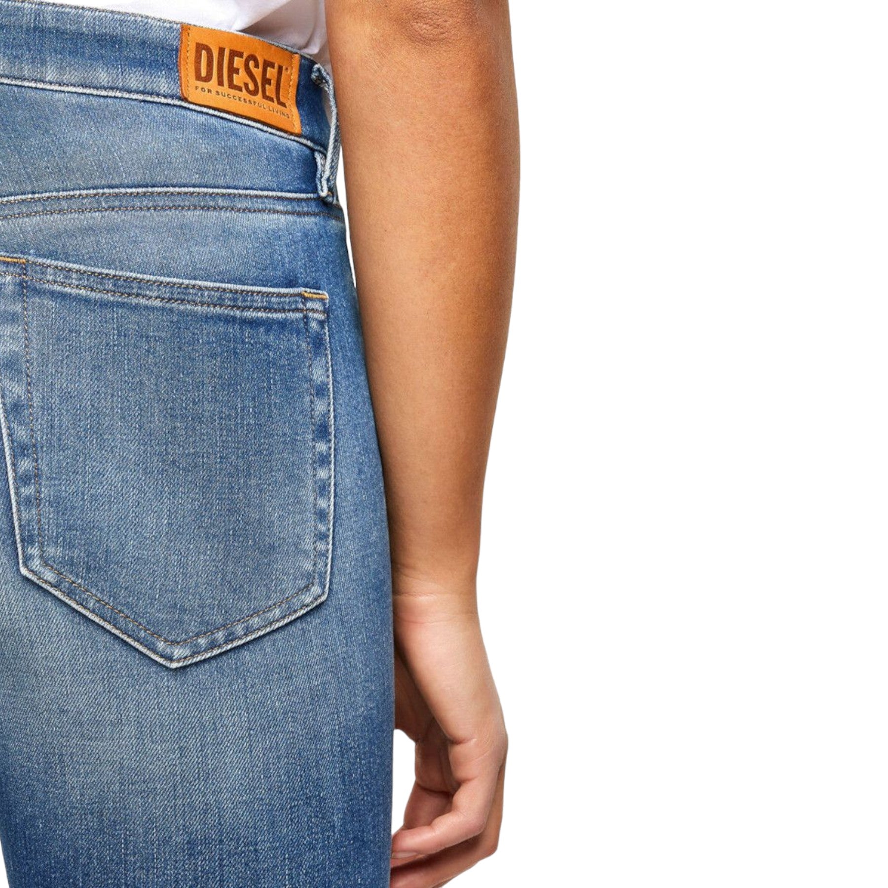 DIESEL Slandy 009QS Womens Denim Jeans Stretch Super Slim Fit Skinnny Jeans Blue