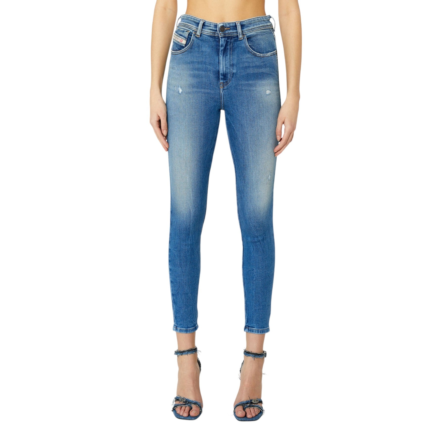 DIESEL Slandy 09E91 Womens Denim Jeans Stretch Super Skinnny High Waist Pants