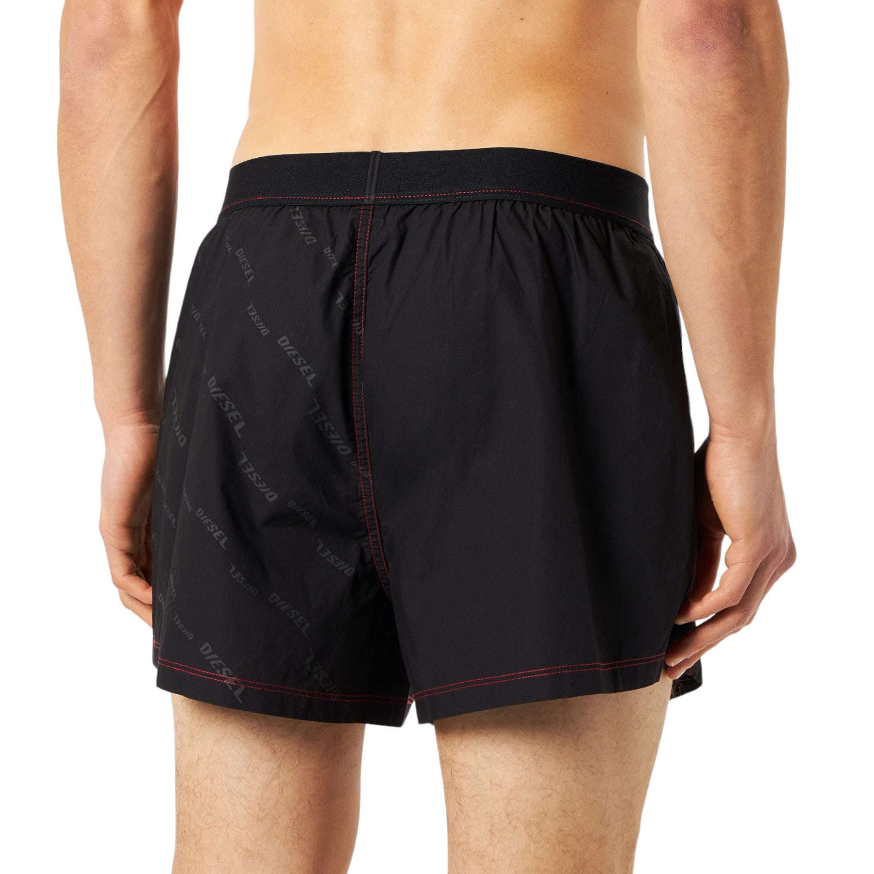 Diesel UUBX-STARK-EL Mens Boxer Shorts Quick Dry Cotton Beach Swim Shorts Black