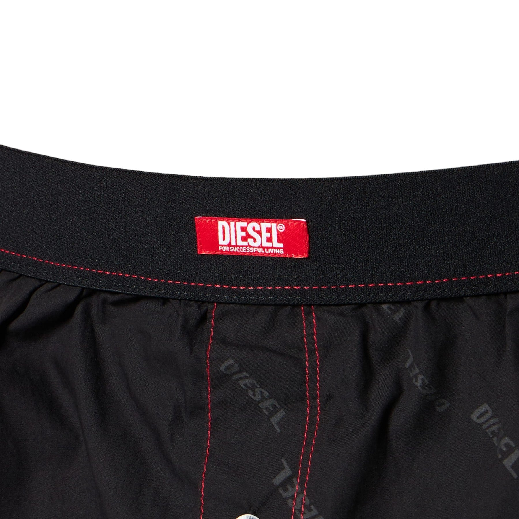 Diesel UUBX-STARK-EL Mens Boxer Shorts Quick Dry Cotton Beach Swim Shorts Black