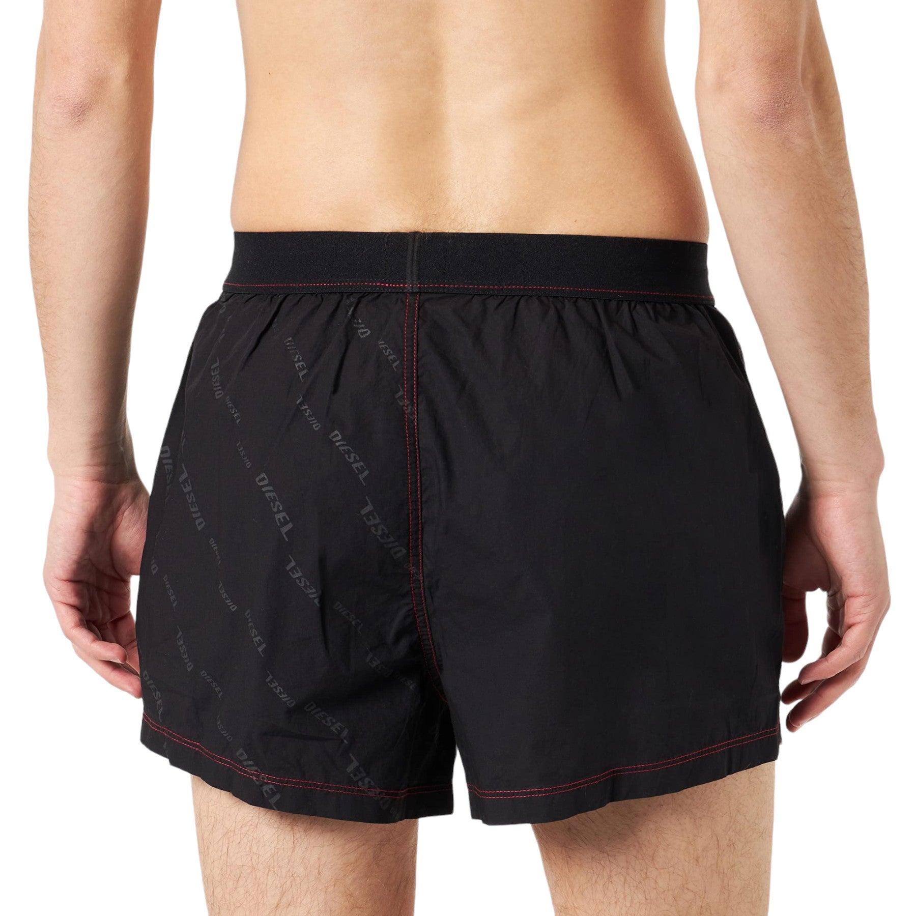 Diesel UUBX-STARK-EL Mens Boxer Shorts Quick Dry Cotton Beach Swim Shorts Black
