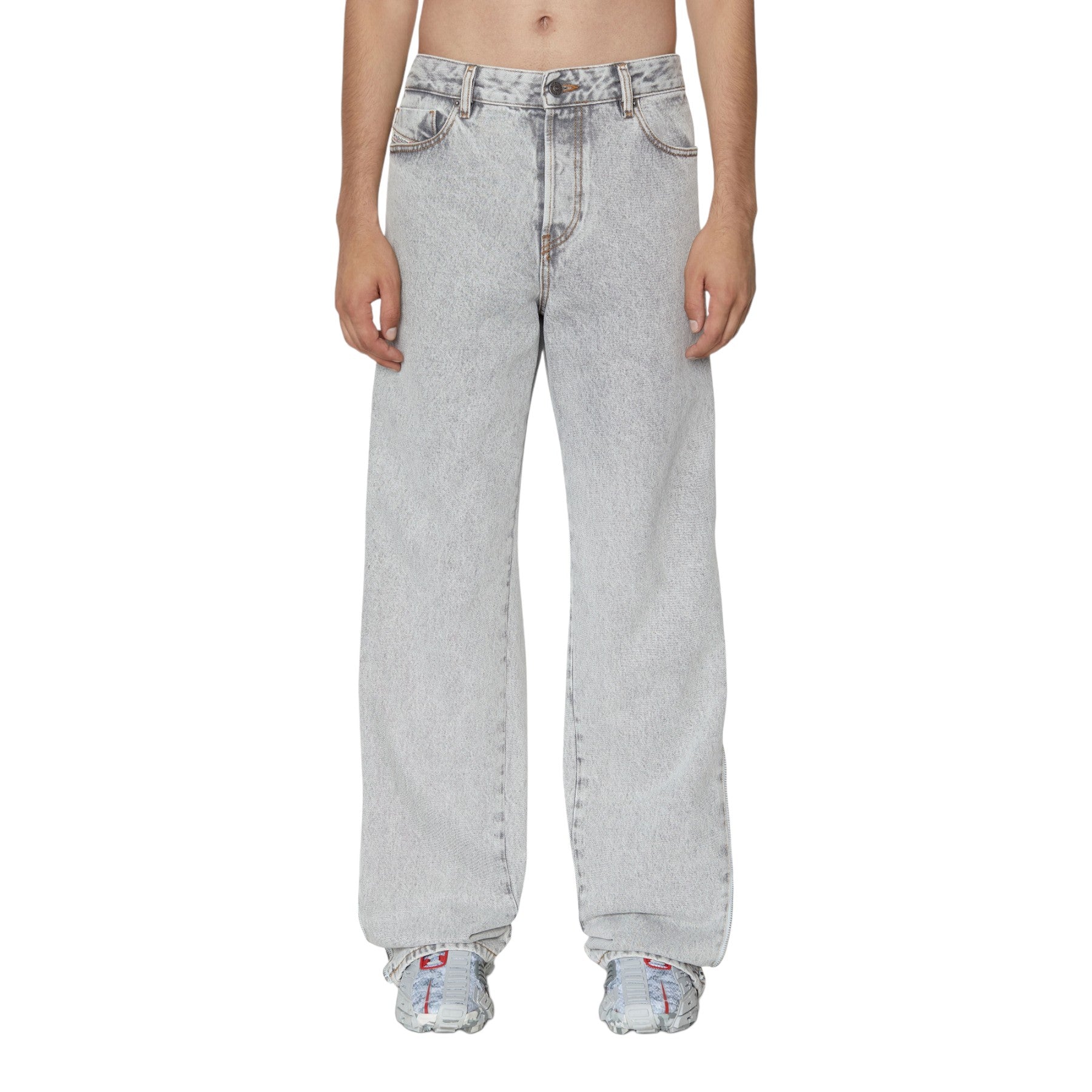 DIESEL1955 Mens Denim Jeans Wide Leg High Waist Cotton Baggy Jeans Trousers W32