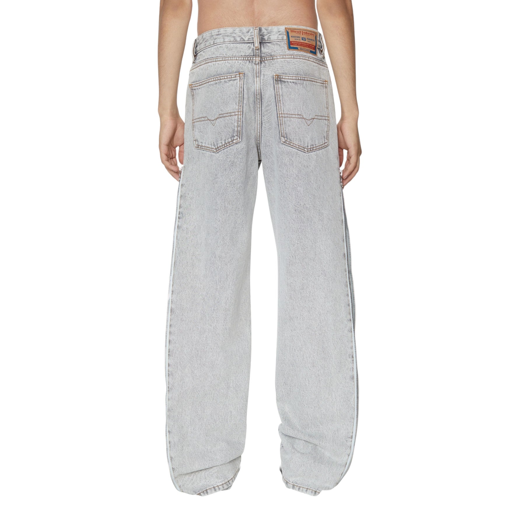 DIESEL1955 Mens Denim Jeans Wide Leg High Waist Cotton Baggy Jeans Trousers W32