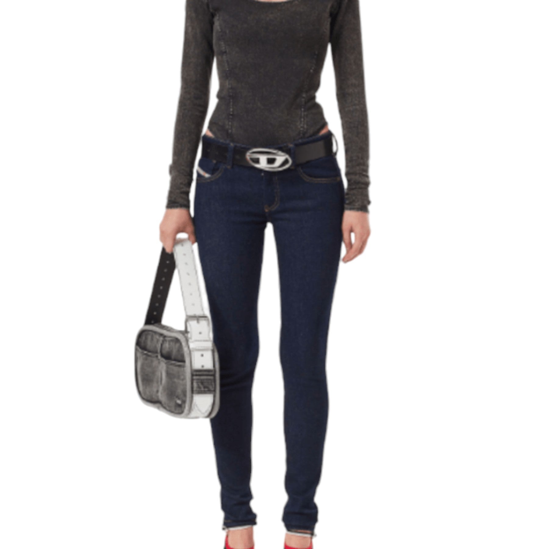 DIESEL 2018 SLANDY Z9C18 Womens Denim Jeans Stretch Low Waist Skinny Leg Pants