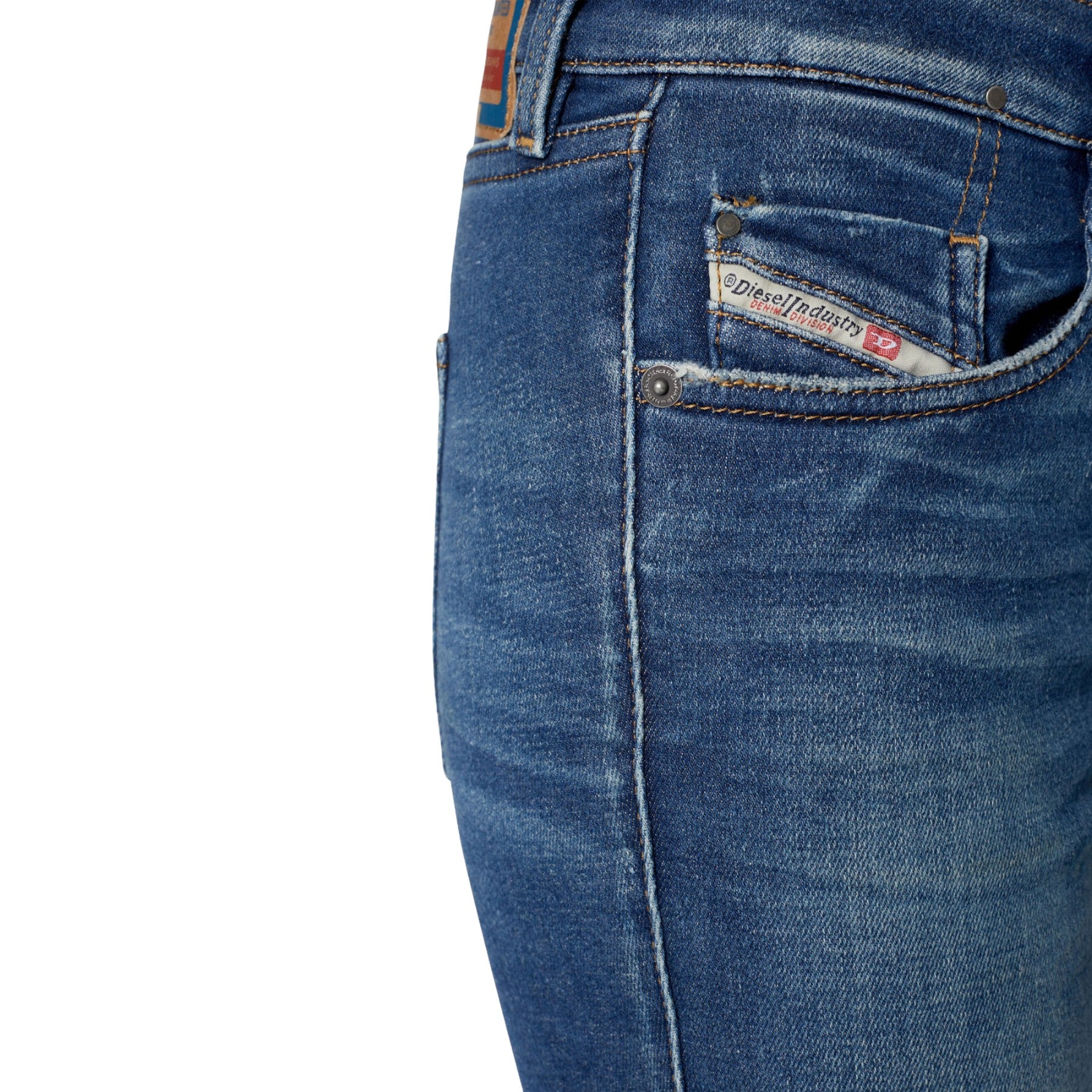 DIESEL D-OLLIES-T 068AZ Womens Denim Jeans Mid Rise Skinny Leg Blue Casual Pants