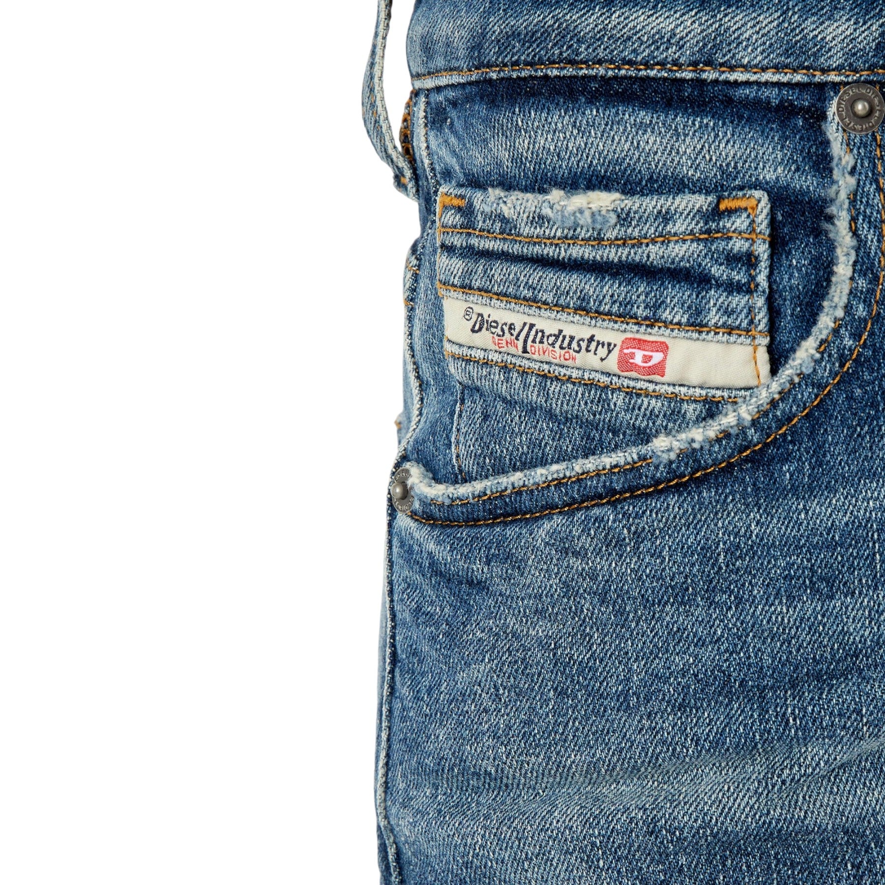 DIESEL 1999 007L1 Womens Denim Jeans Loose Fit Mid Waist Straight Leg Blue Pants