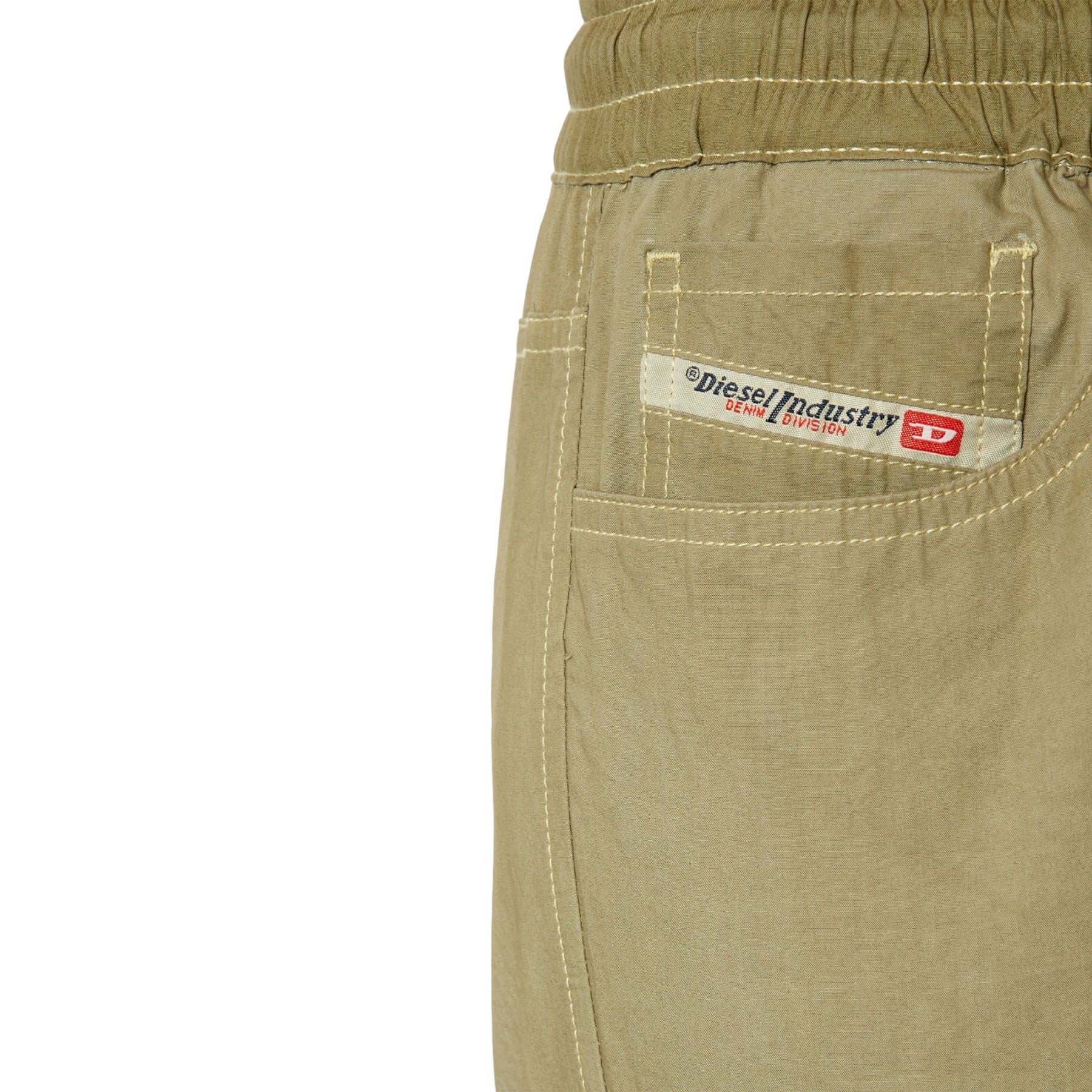 DIESEL P-URSULA-CHALK Womens Cargo Trouser Elastic Waist Tapered Leg Cotton Pant