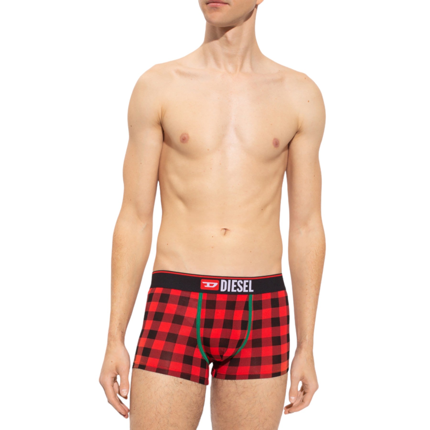 DIESEL Umbx-Damien Mens Boxer Trunks Stretch High Quality Cotton Underwear Red