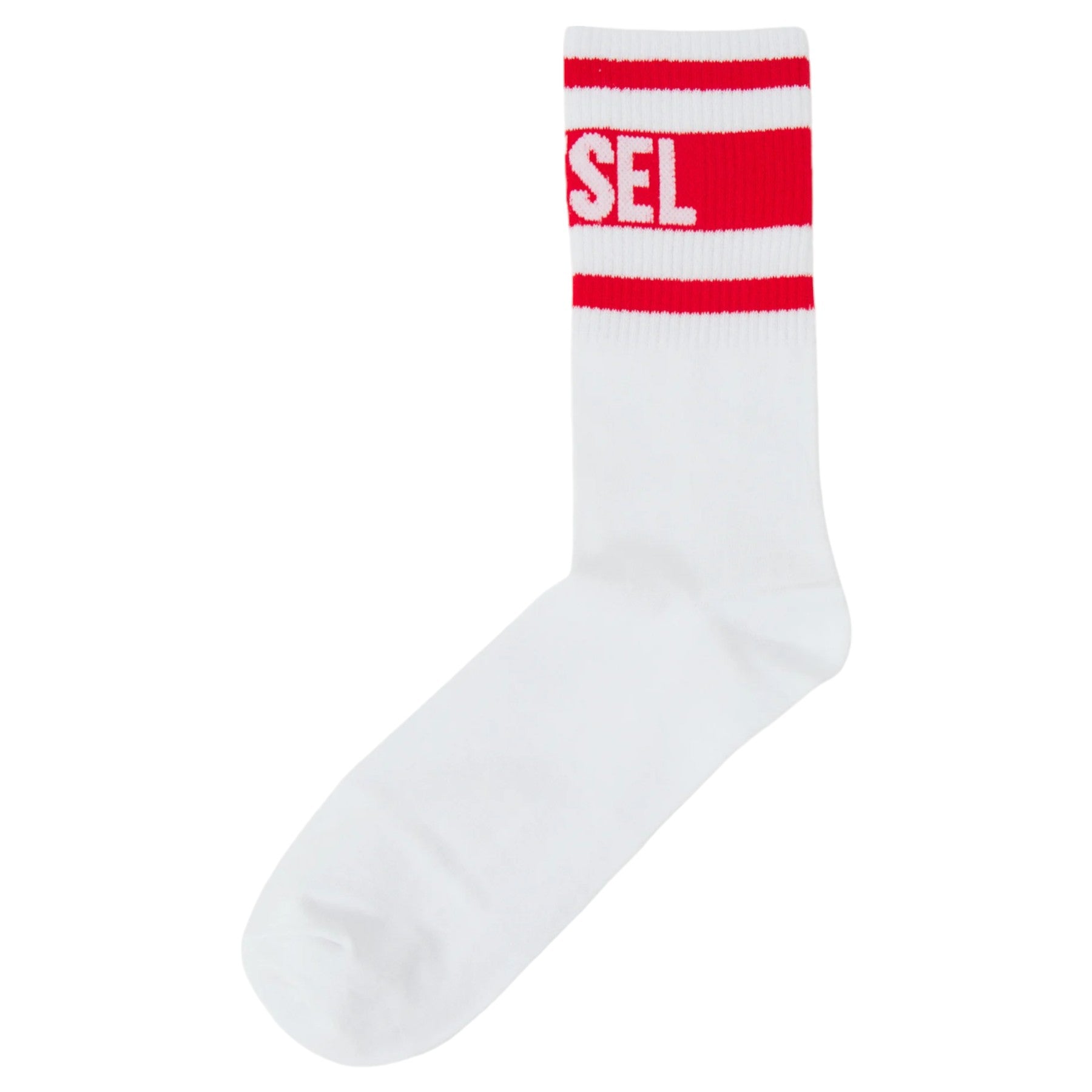 DIESEL Calzino Mens Socks Soft Cotton Crew Sports Stretch Striped Logo Cuffs New