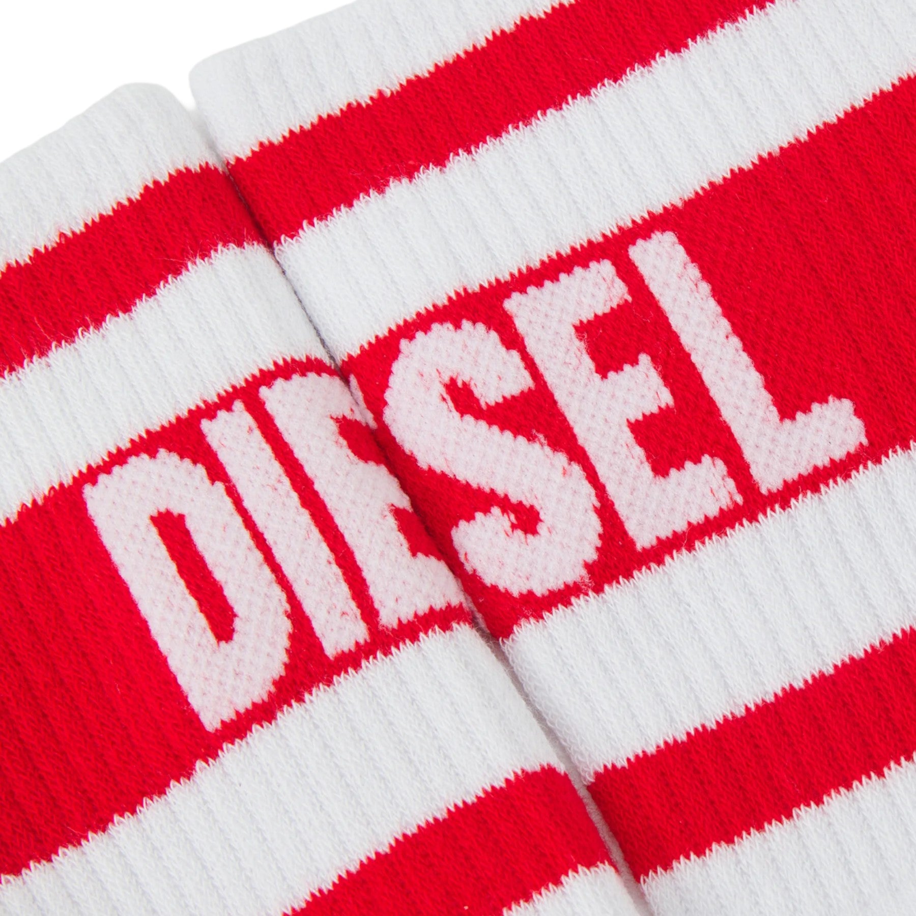 DIESEL Calzino Mens Socks Soft Cotton Crew Sports Stretch Striped Logo Cuffs New
