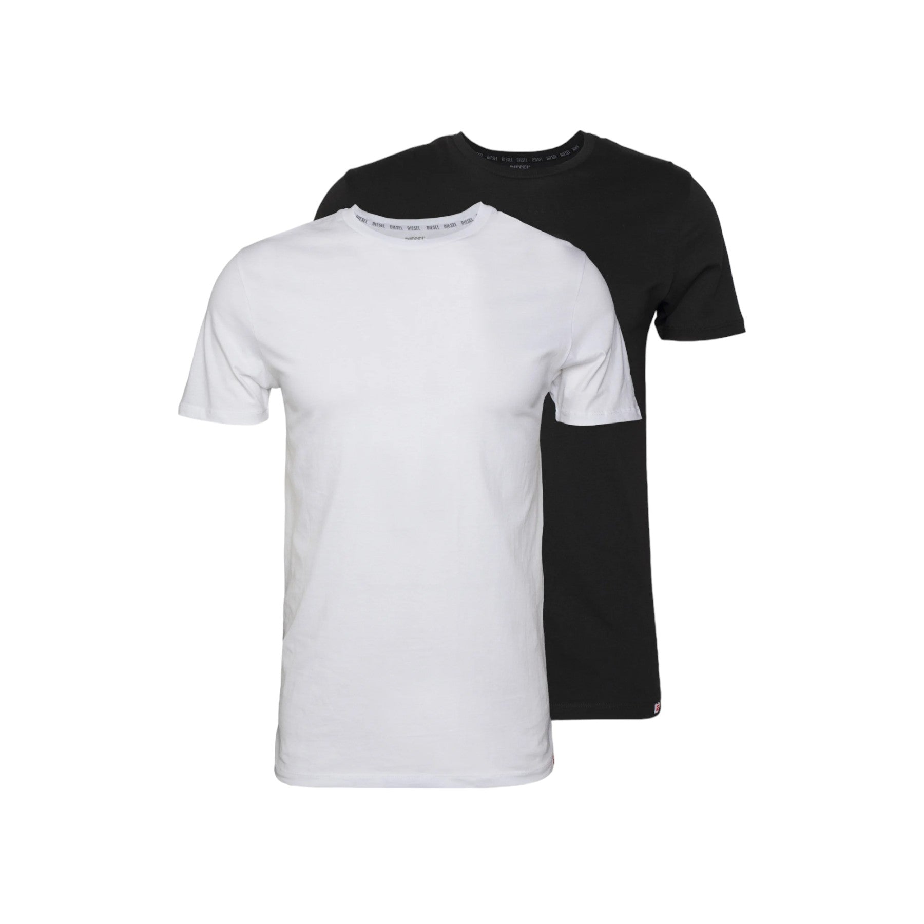 DIESEL UMTEE Mens T Shirts 2 Pack Crew Neck Short Sleeve Basic Cotton Undershirt