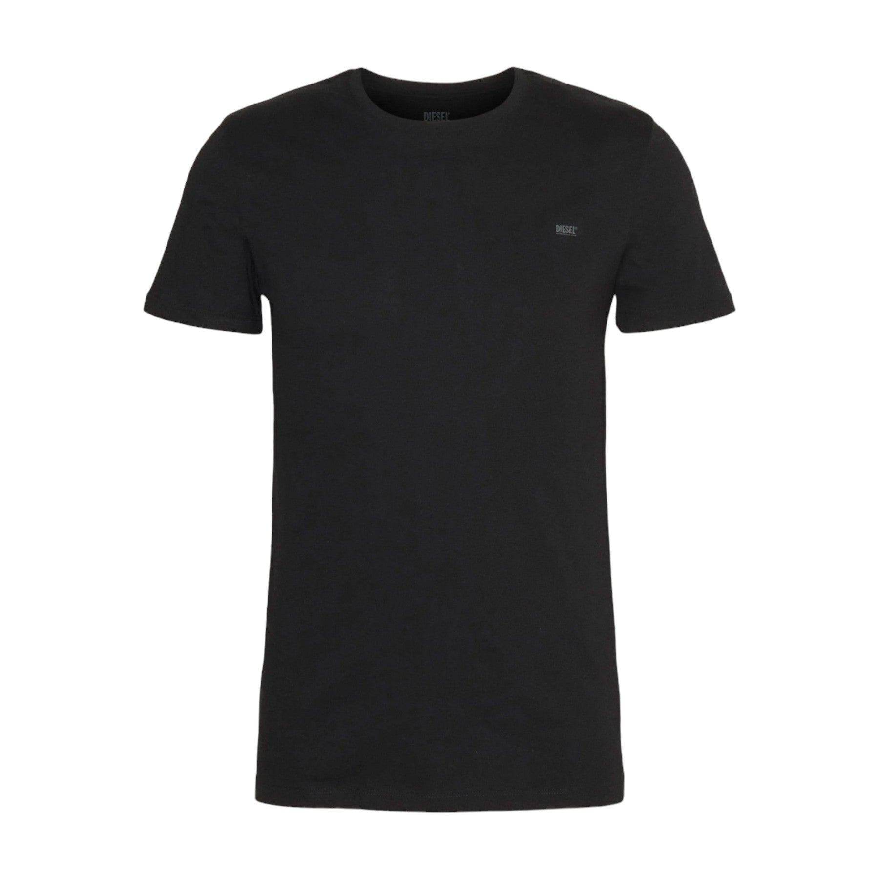 DIESEL UMTEE Mens T Shirts 2 Pack Crew Neck Short Sleeve Basic Undershirt Black