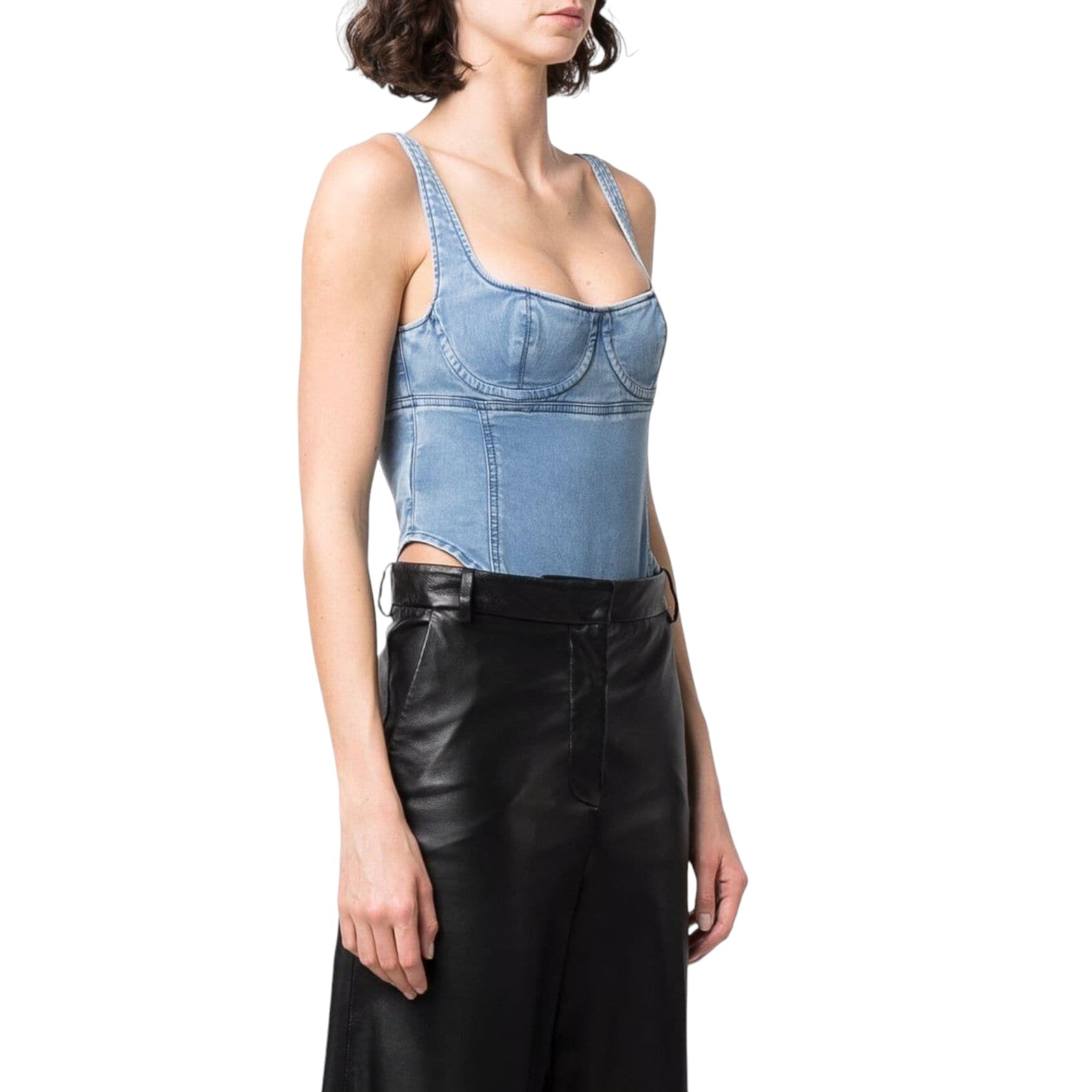 Diesel D-GELLERT-NE Womens Bodysuits Denim Jogg Jeans Stretch Summer Beach Tops