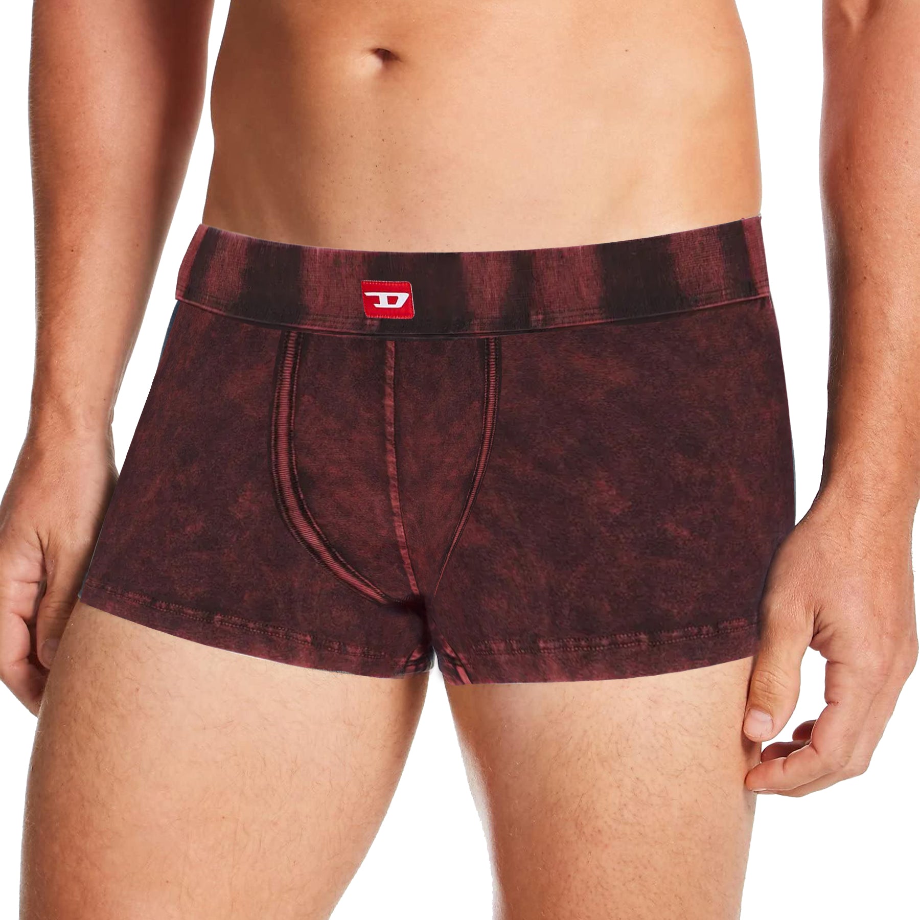 DIESEL CL DAMIEN OLICV Mens Boxer Trunks Stretch Soft Cotton Underwear Dark Red