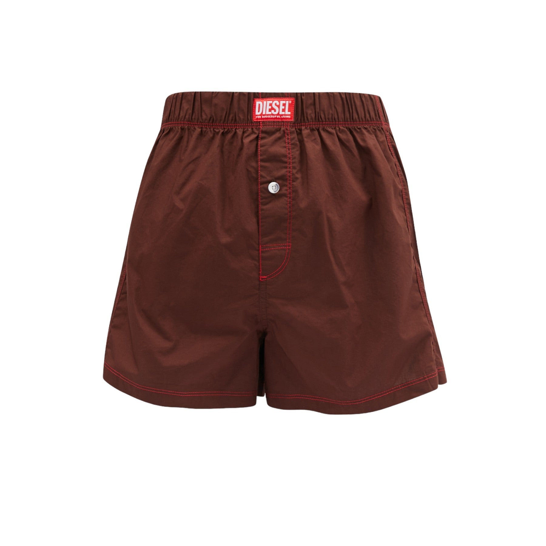 DIESEL UUBX-STARK Mens Boxer Shorts Relaxed Fit Brown Woven Cotton Underwear NEW